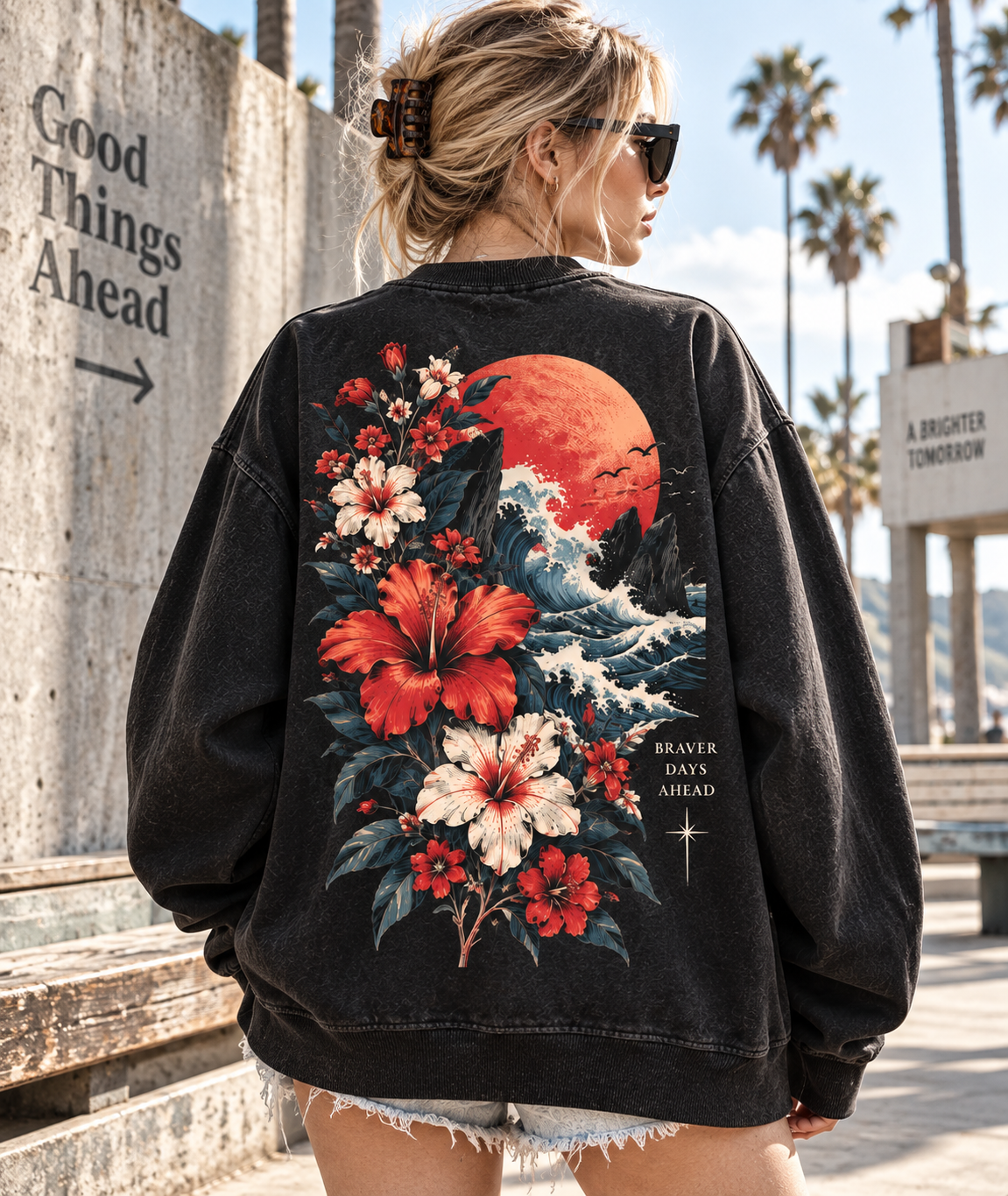 Braver Days Vintage Floral Sweatshirt