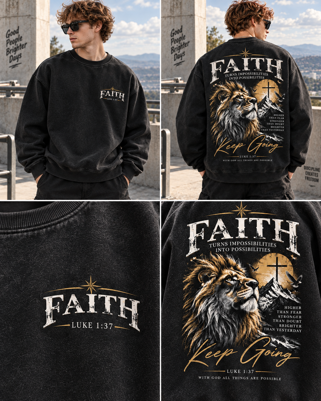 Faith Lion Vintage Sweatshirt