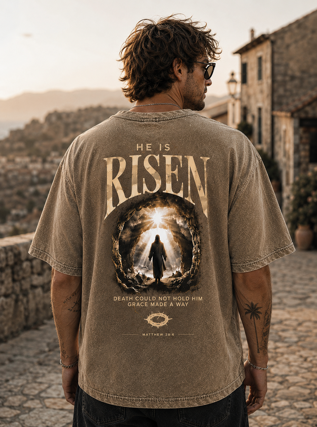 He Is Risen Vintage Graphic Tee