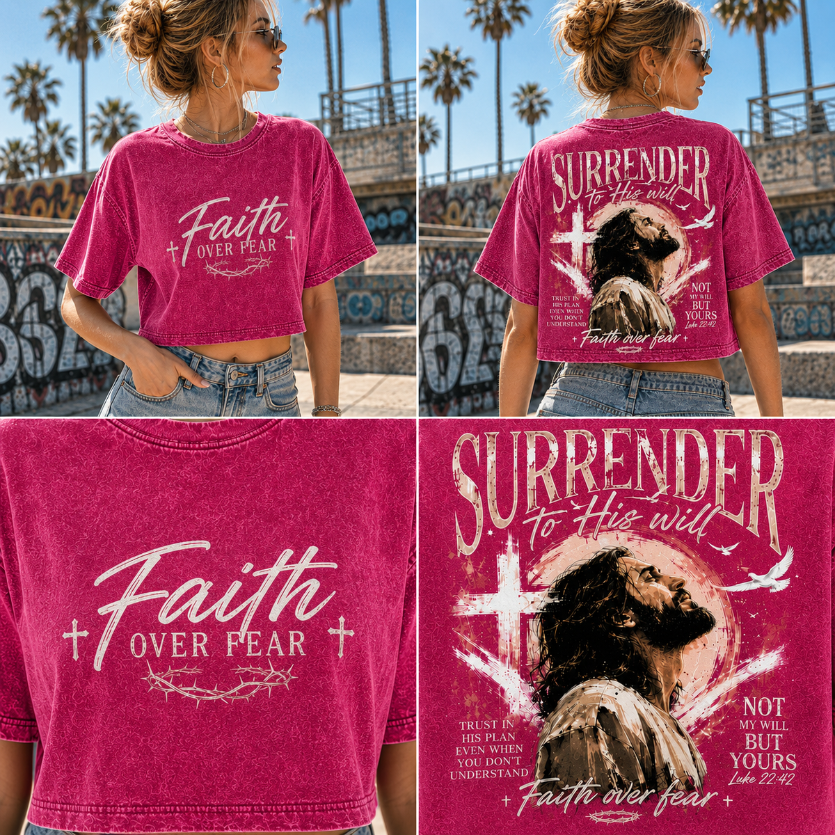 Faith Over Fear Crop Top – Vintage Christian Tee
