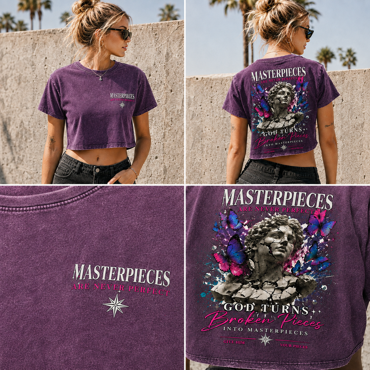 Masterpieces Broken Pieces – Vintage Faith Crop Top