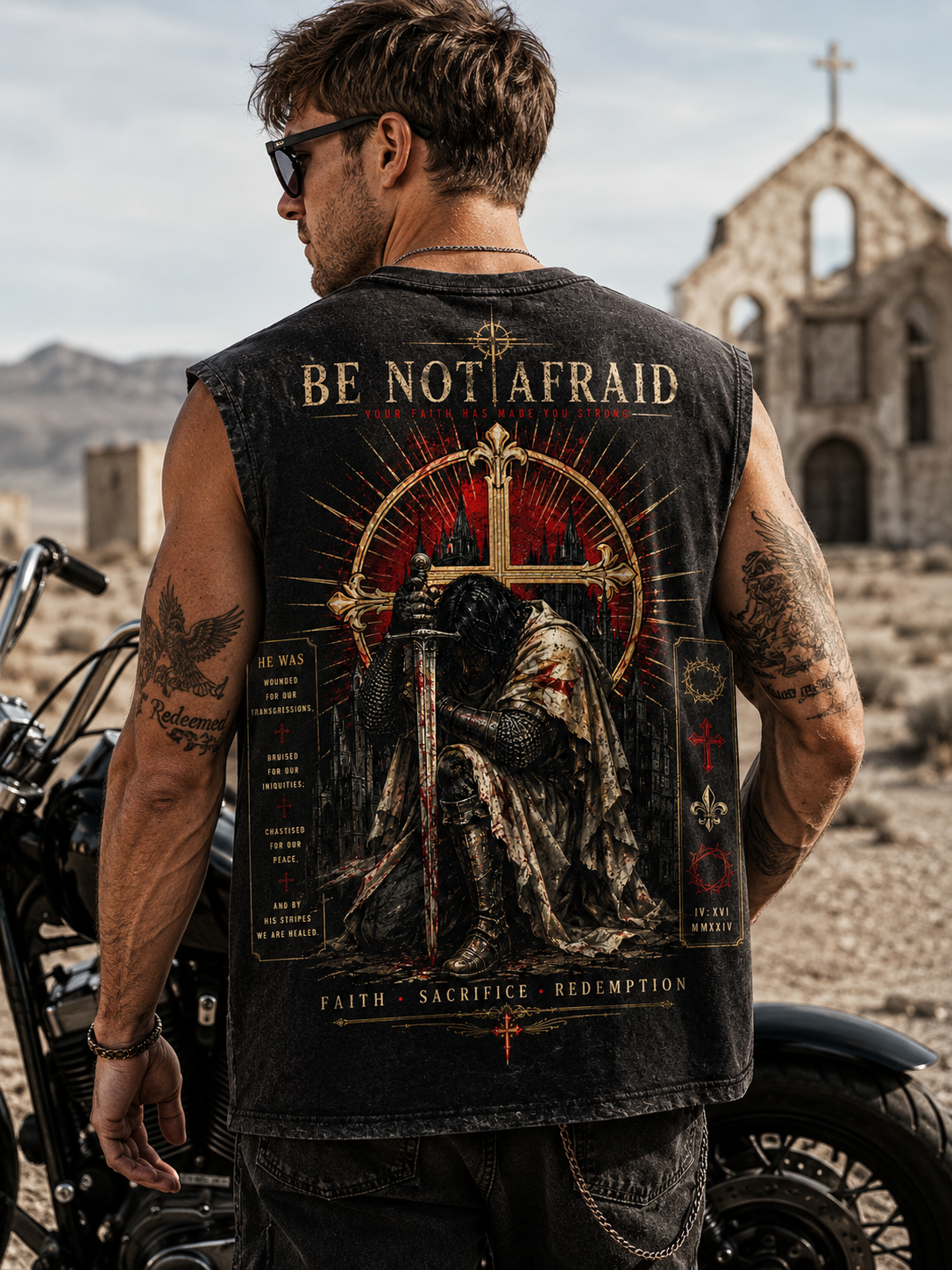 Be Not Afraid – Washed Faith Muscle Tee