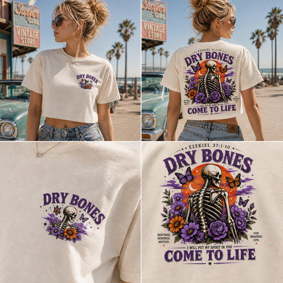 Dry Bones Come to Life – Vintage Graphic Crop Top