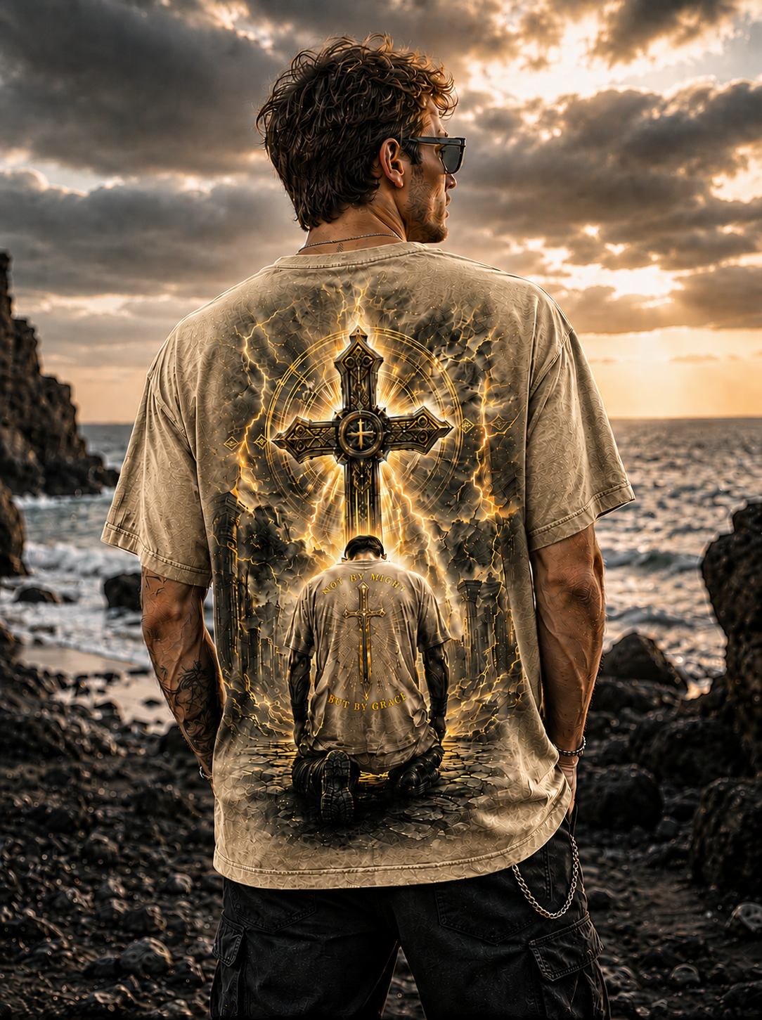 Christian Cross Vintage T-Shirt – Faith Graphic Tee