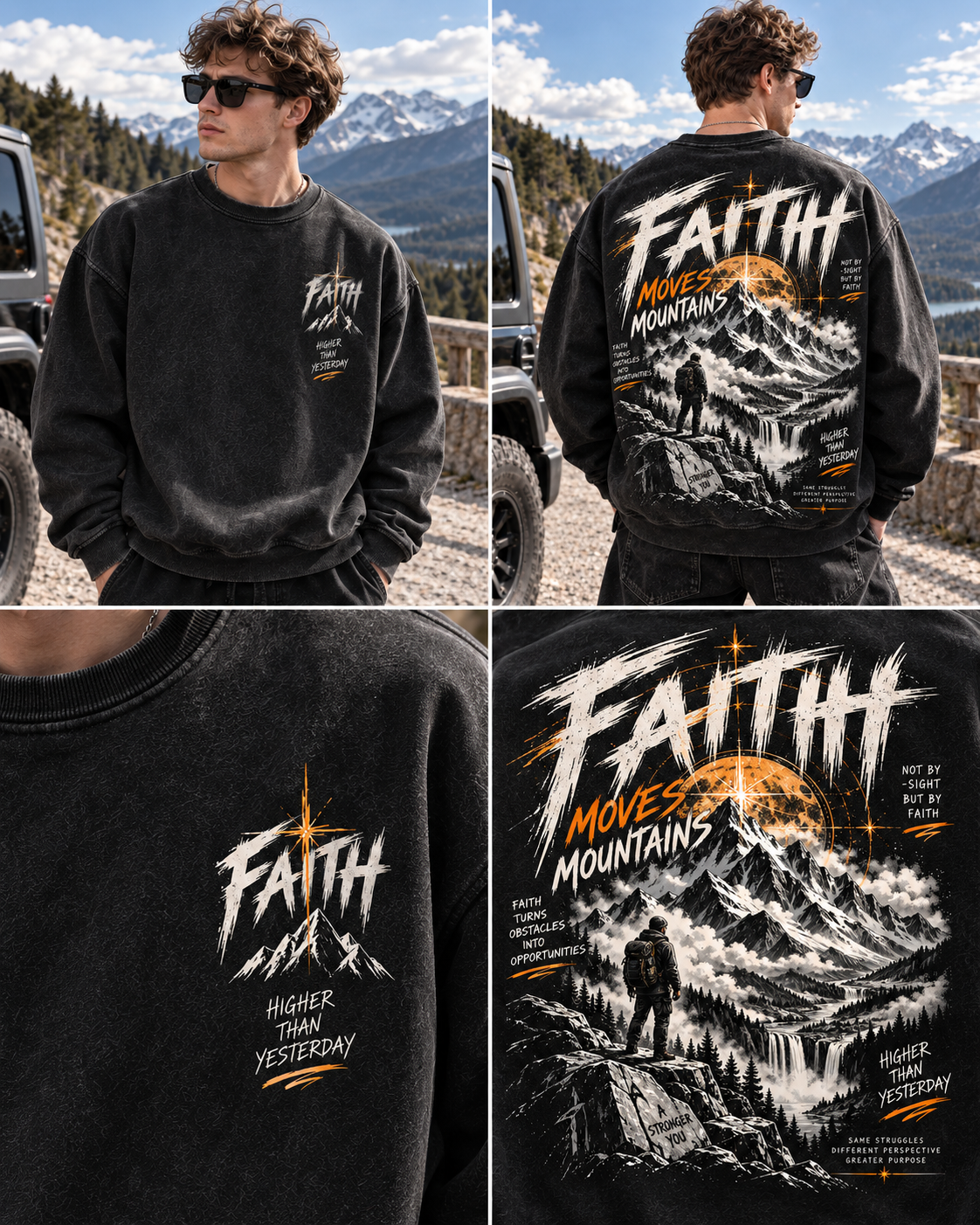 Faith Moves Mountains Vintage Sweatshirt