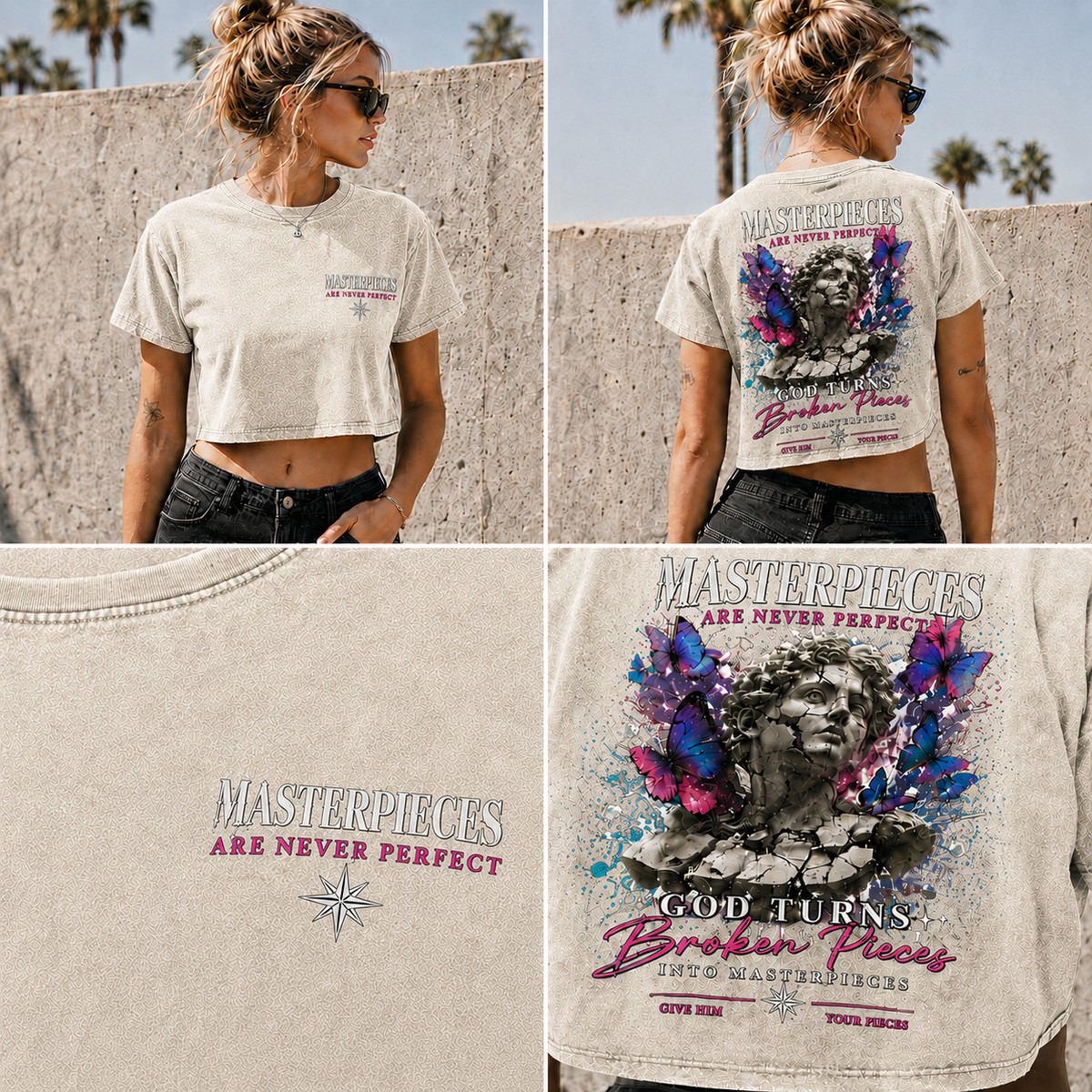 Masterpieces Broken Pieces – Vintage Faith Crop Top