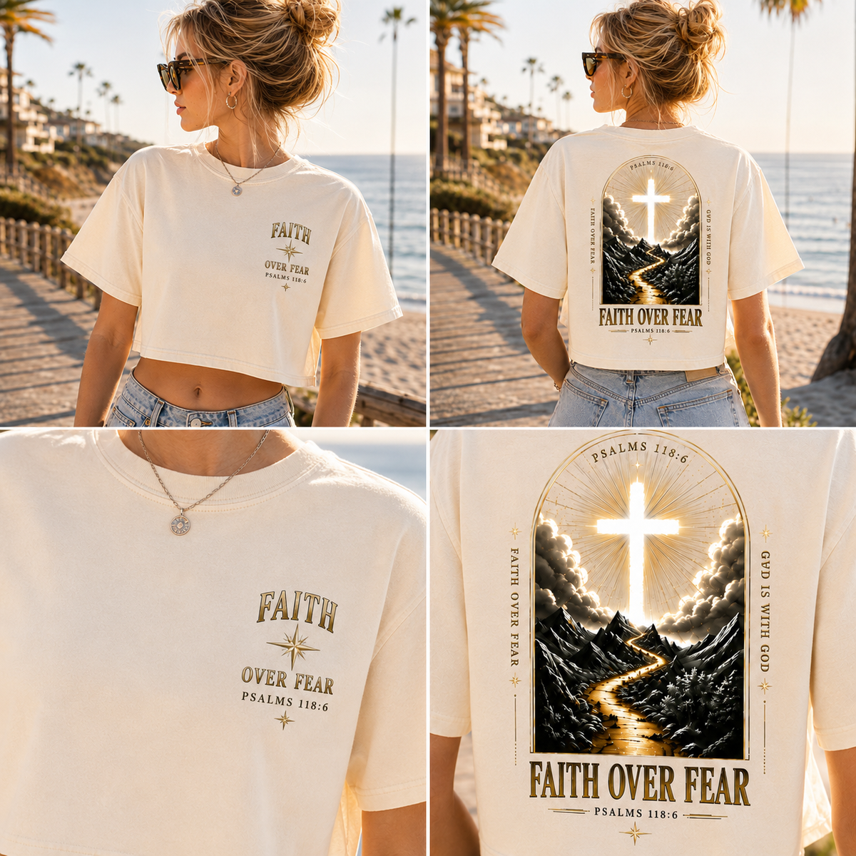 Faith Over Fear – Vintage Faith Crop Top
