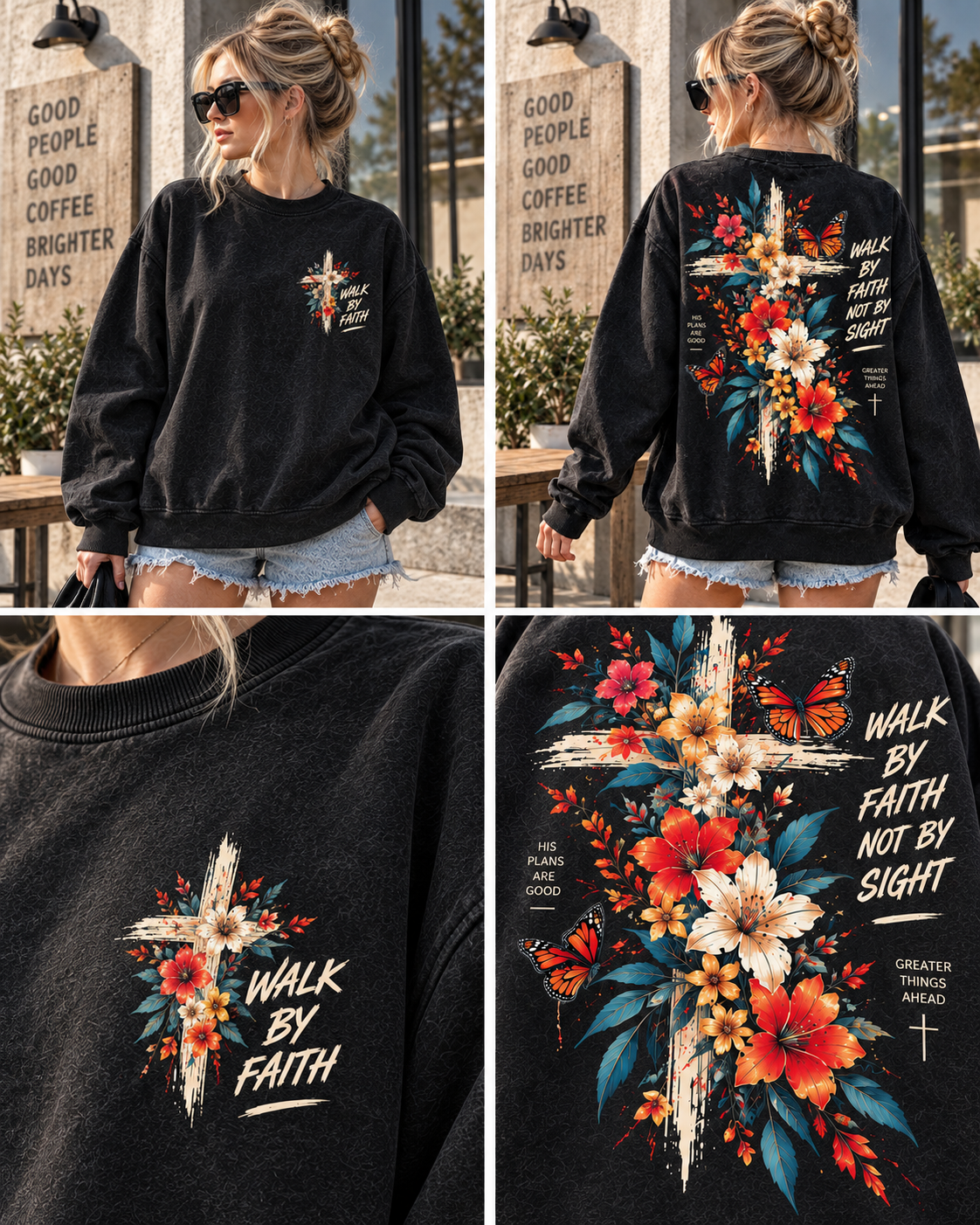 Walk by Faith Floral Sweatshirt