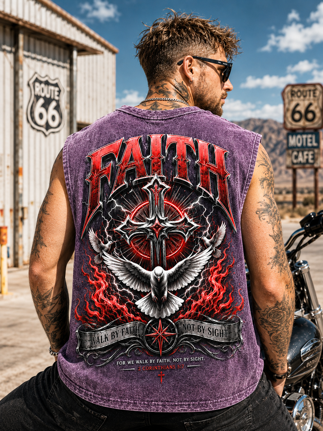 FAITH Washed Black Muscle Tee