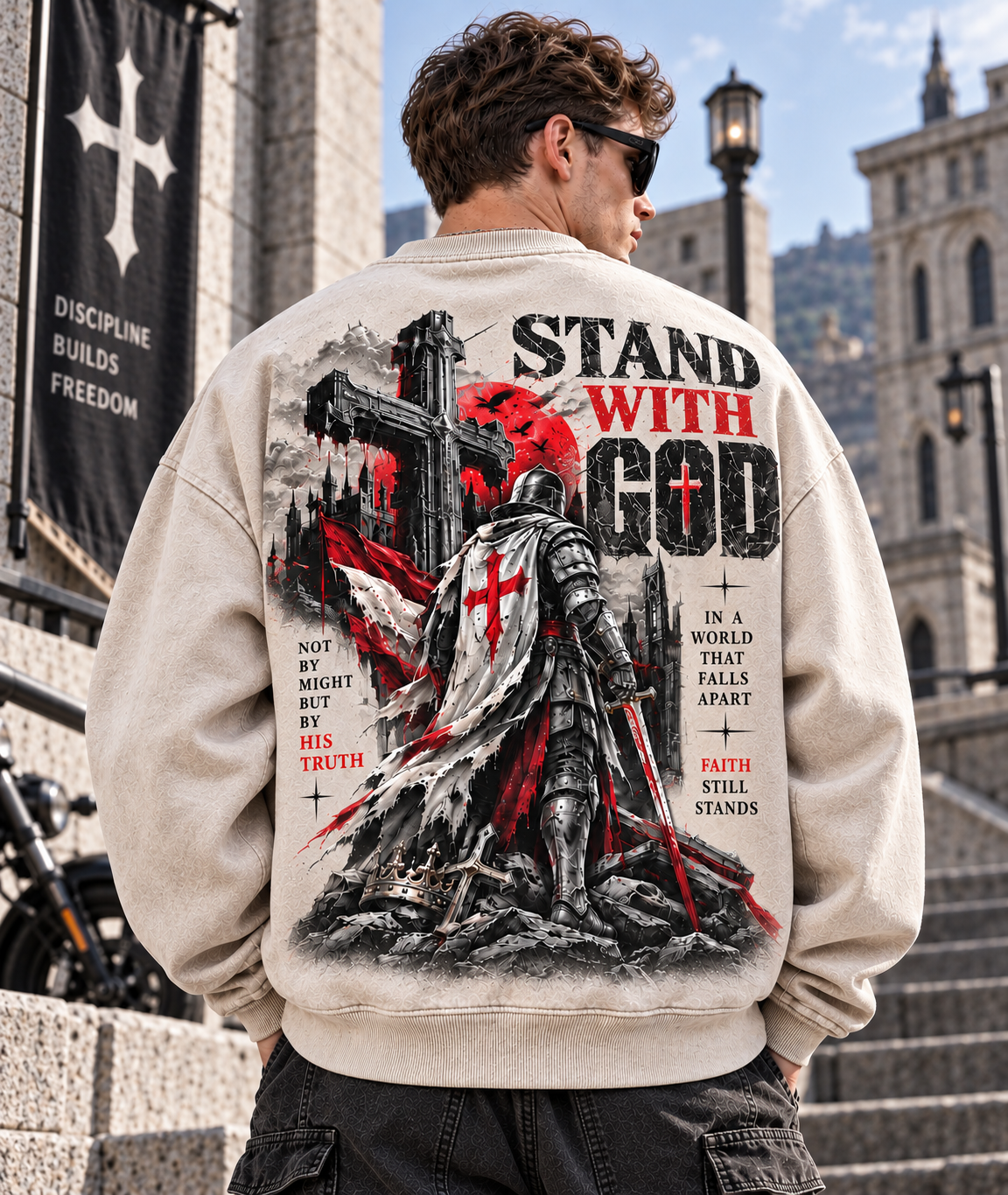 Stand With God – Vintage Crusader Sweatshirt