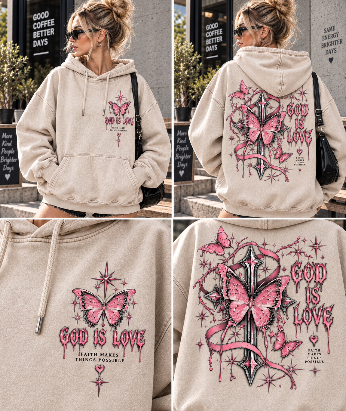 Vintage Butterfly “God Is Love” Hoodie