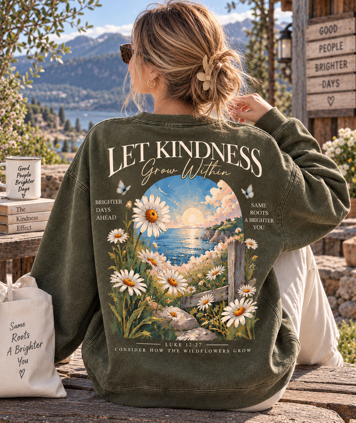 Let Kindness Grow Within – Vintage Floral Sweatshirt