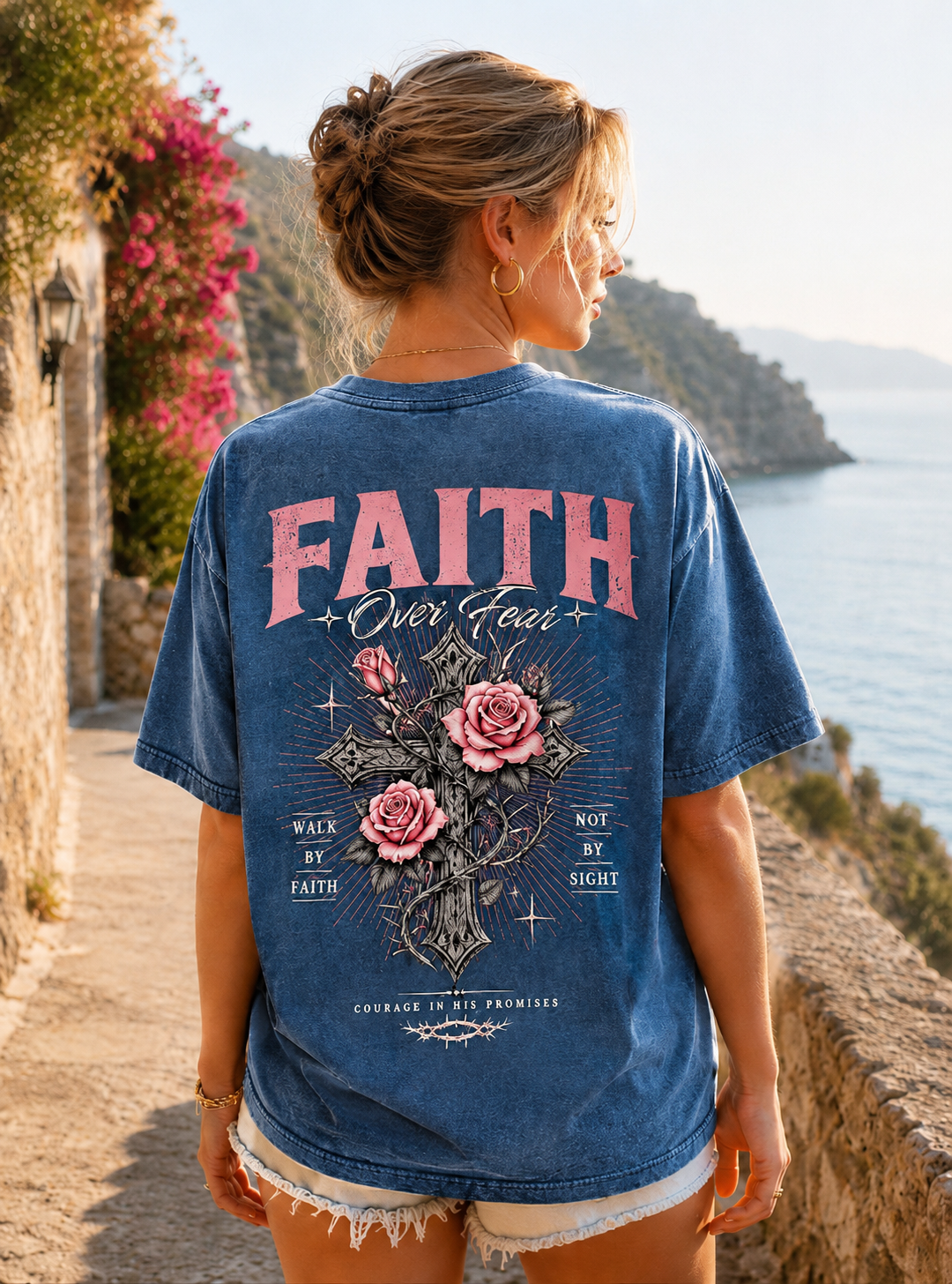 Faith Over Fear Vintage Washed T-Shirt