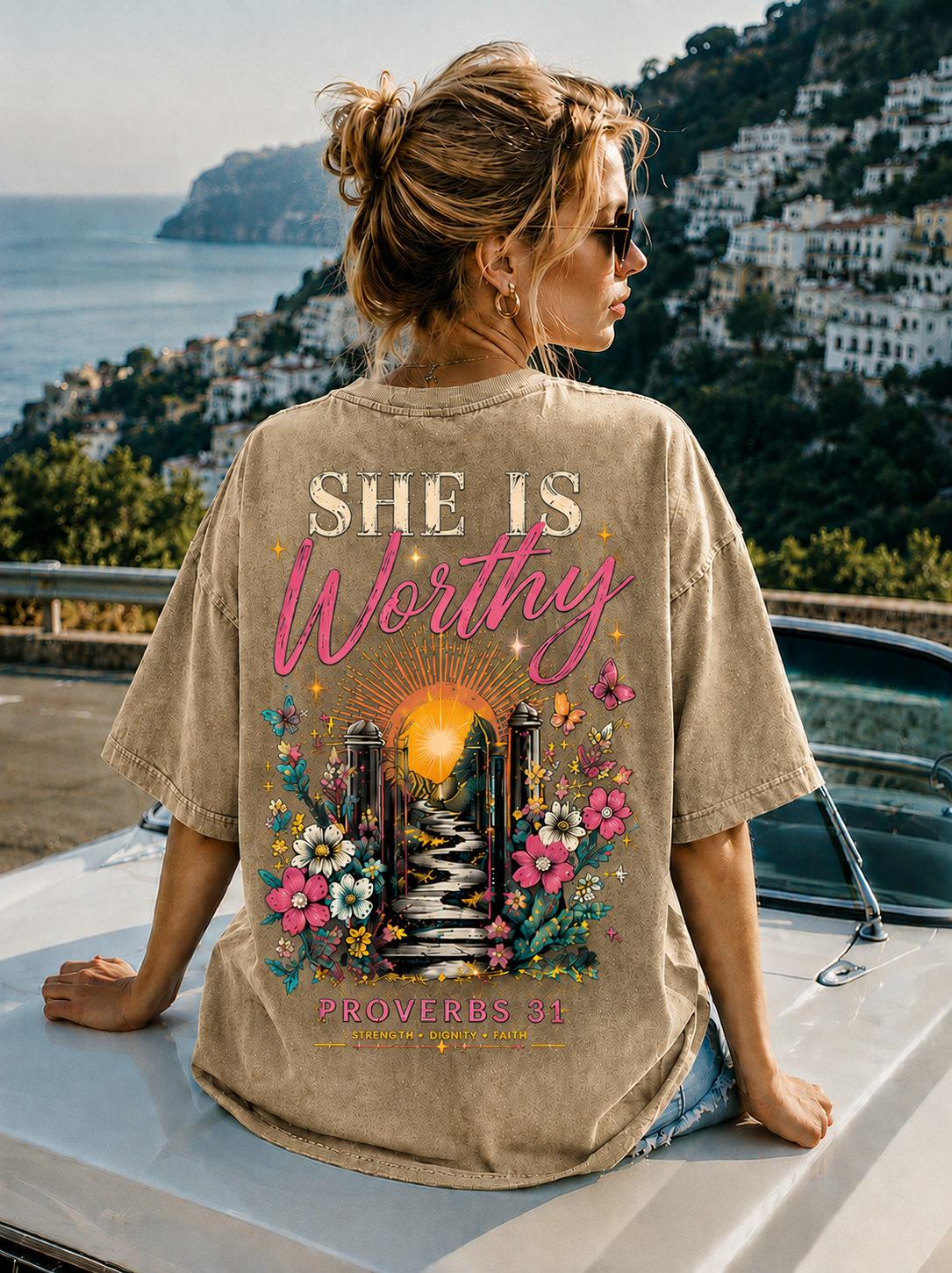 She Is Worthy Tee – Vintage Christian Streetwear