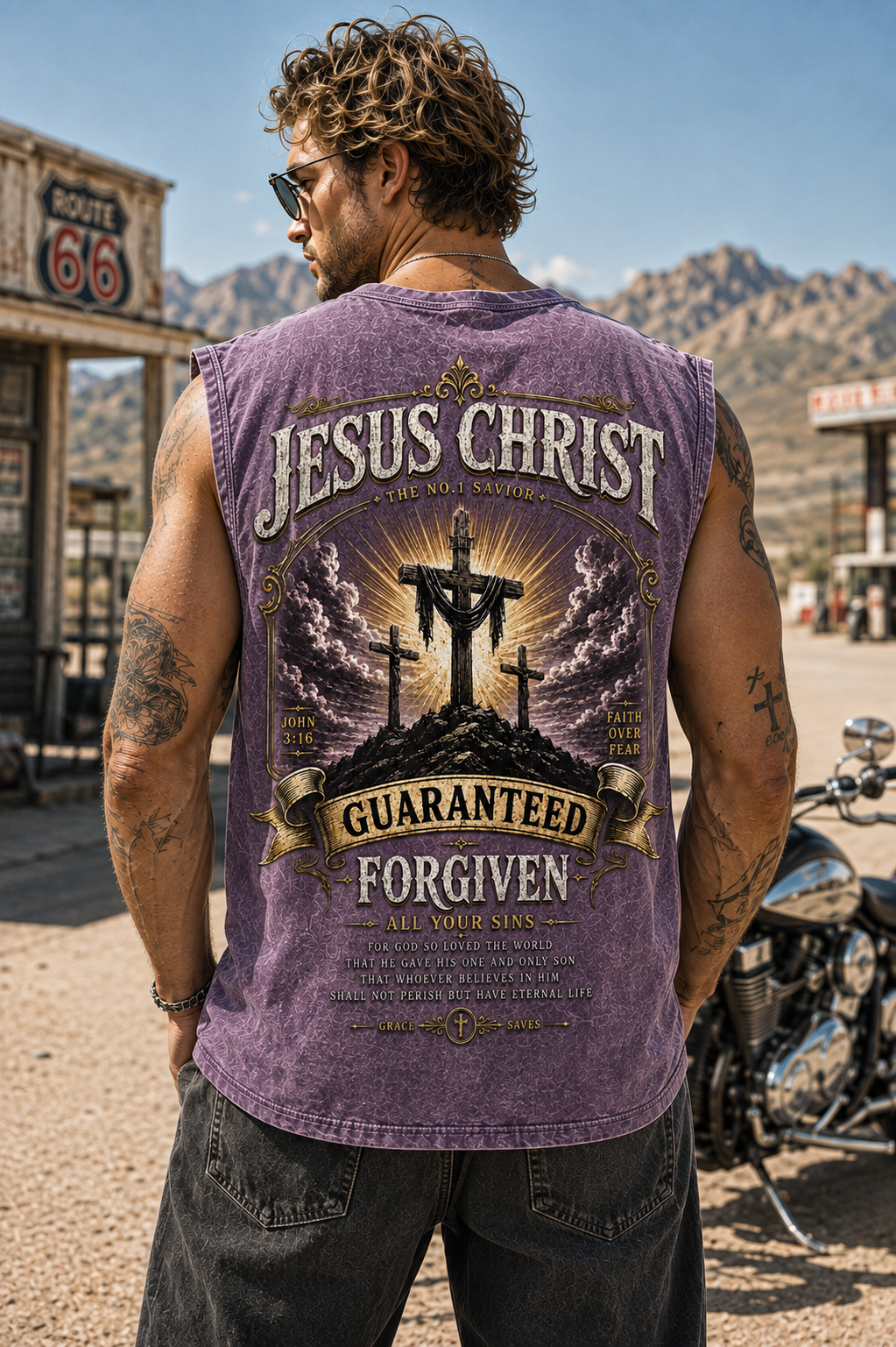 Jesus Christ Forgiven Wash Tee – Vintage Faith Edition
