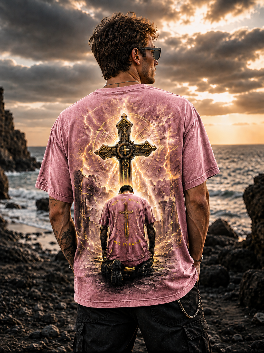 Christian Cross Vintage T-Shirt – Faith Graphic Tee