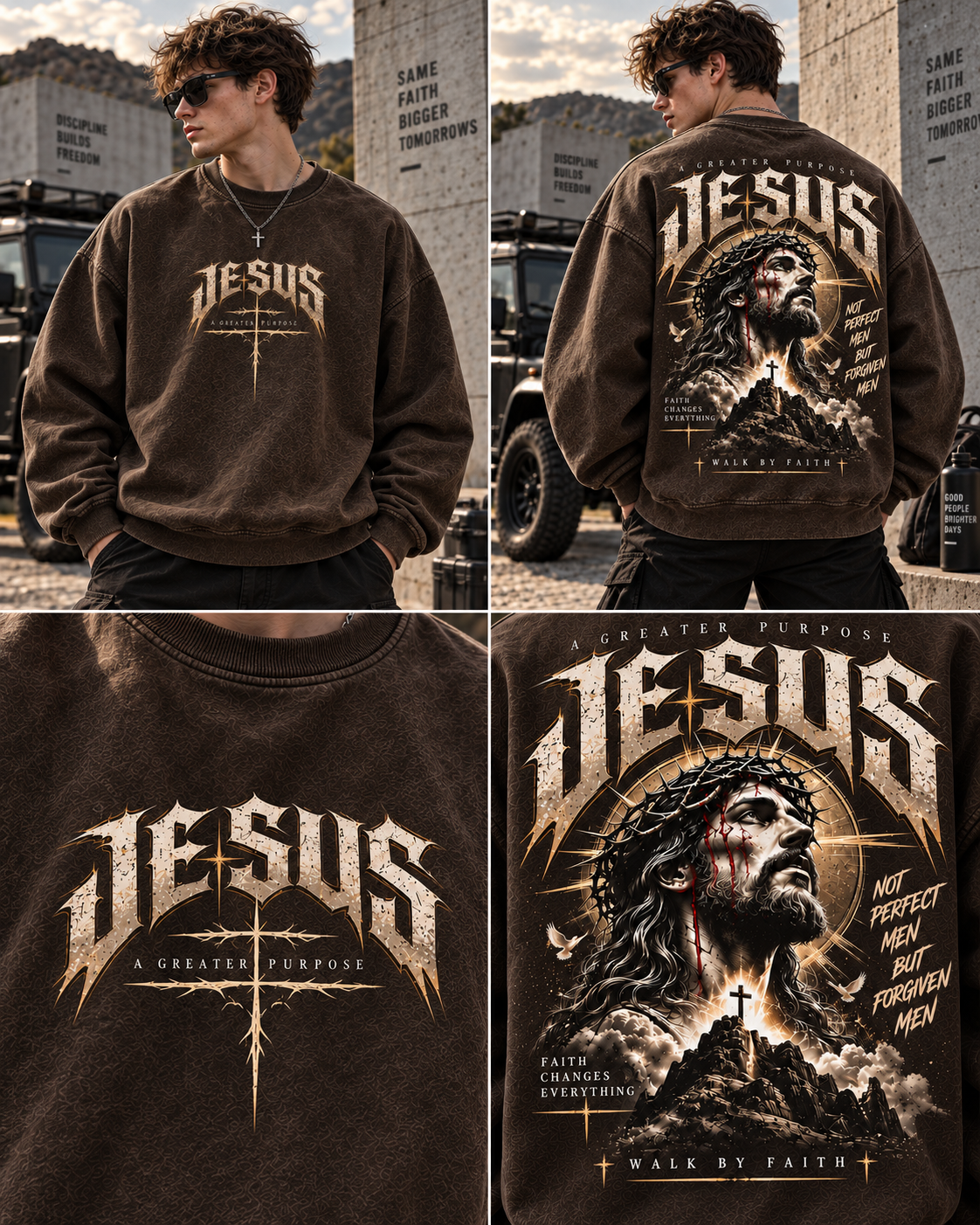 JESUS Faith Vintage Sweatshirt – A Greater Purpose