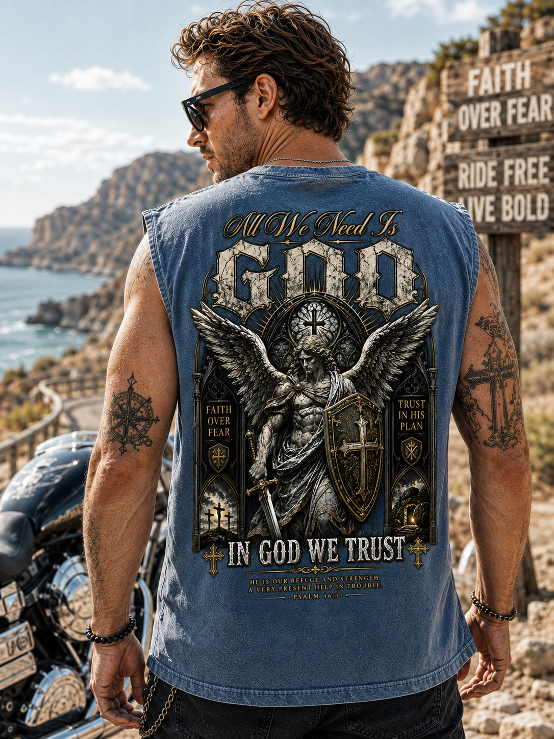 God In Us – Faith Over Fear Washed Tank