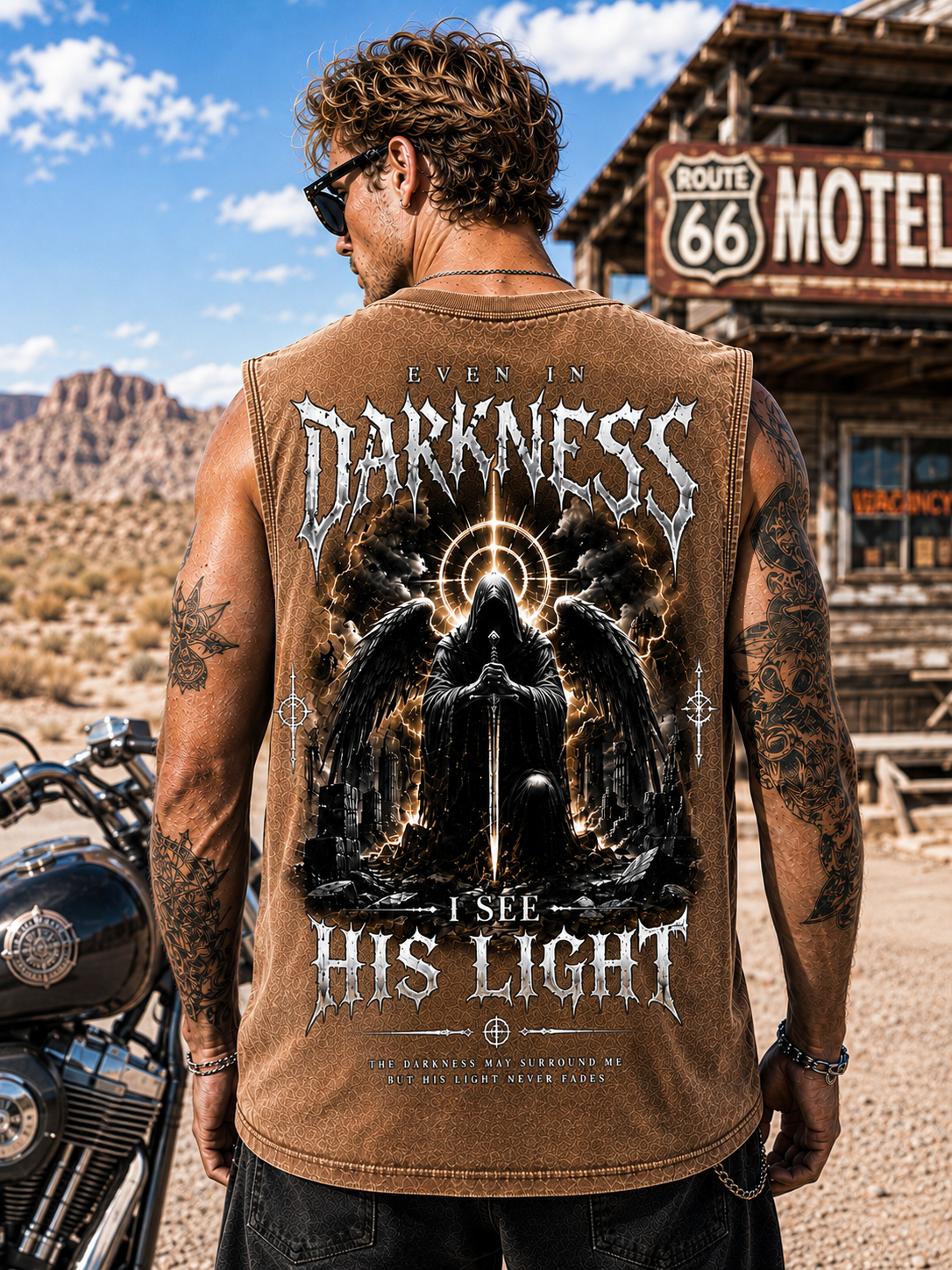 Darkness & Light Washed Black Tank Top