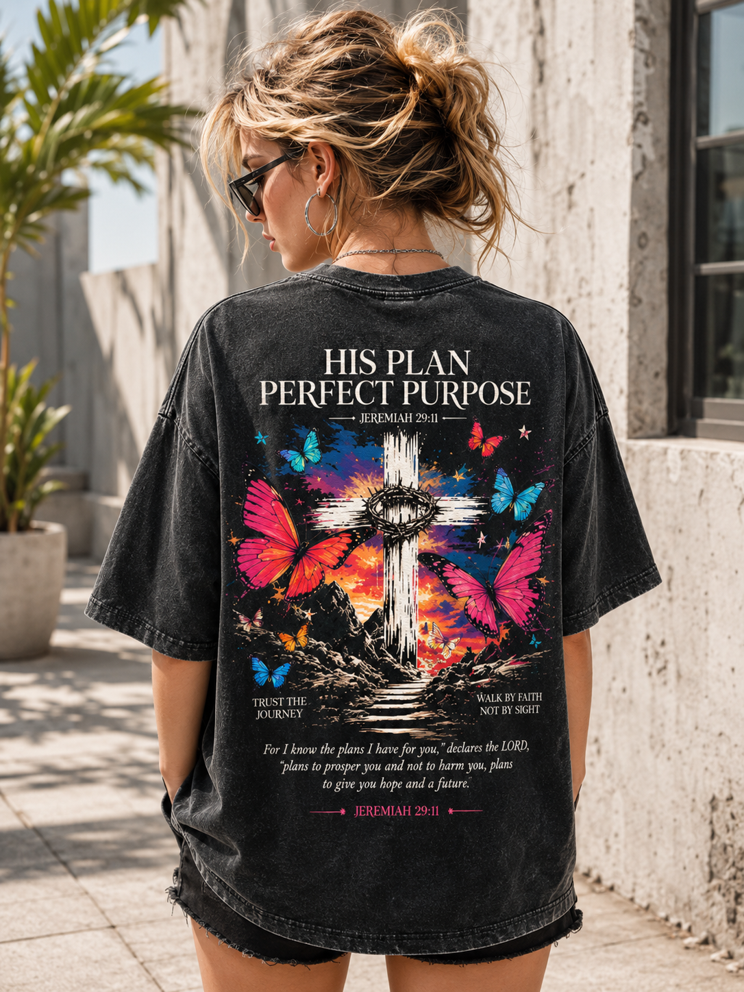 His Plan Perfect Purpose – Vintage Christian Oversized T-Shirt