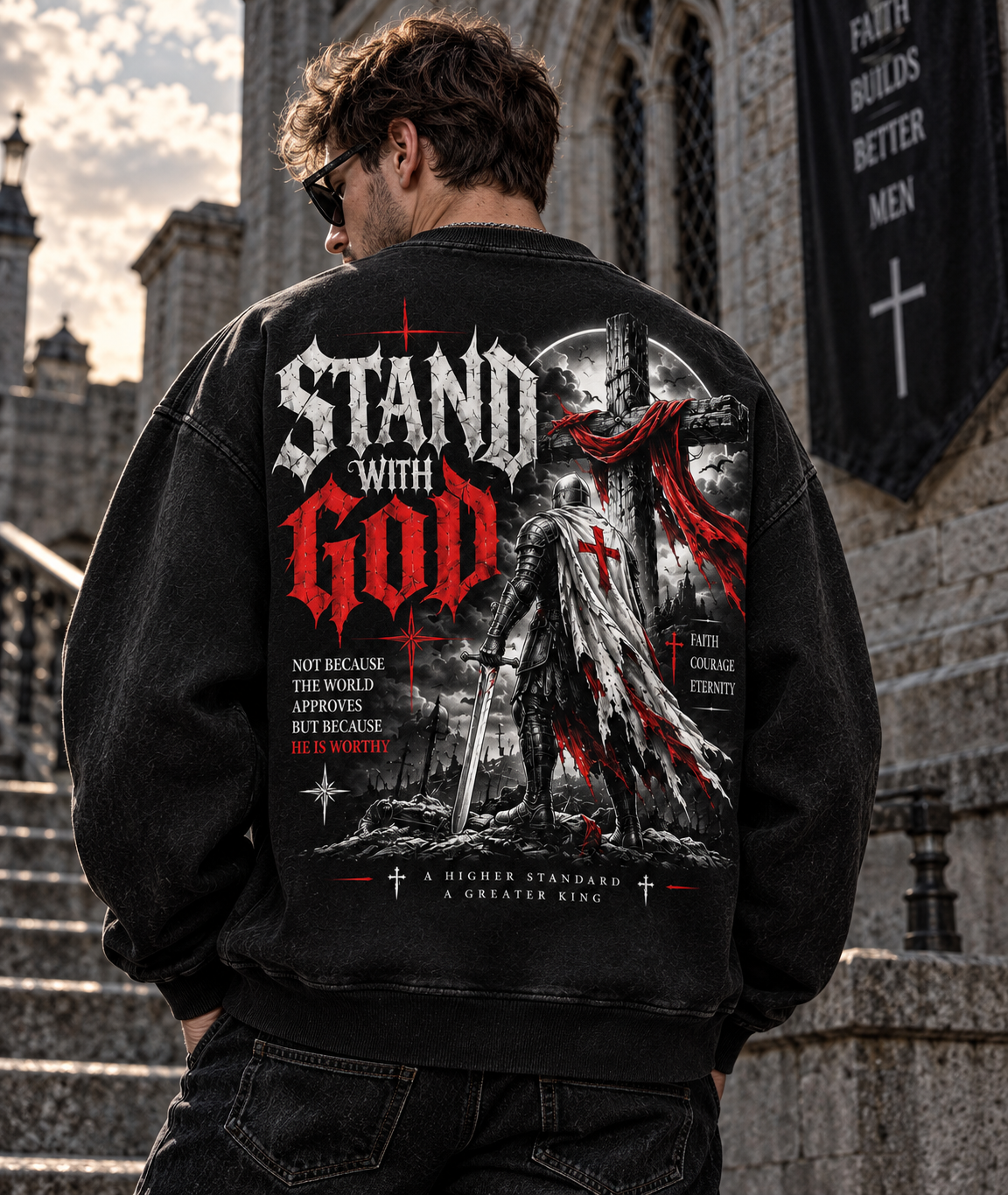 Stand With God – Vintage Faith Sweatshirt