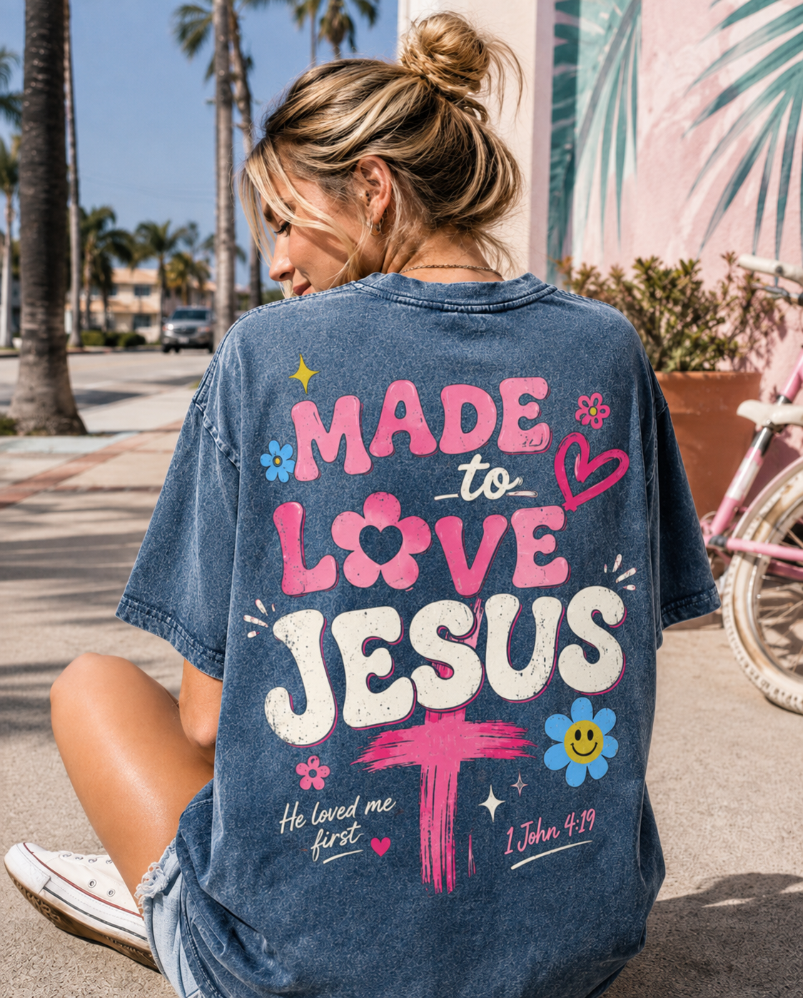 Made to Love Jesus – Vintage Washed Graphic T-Shirt