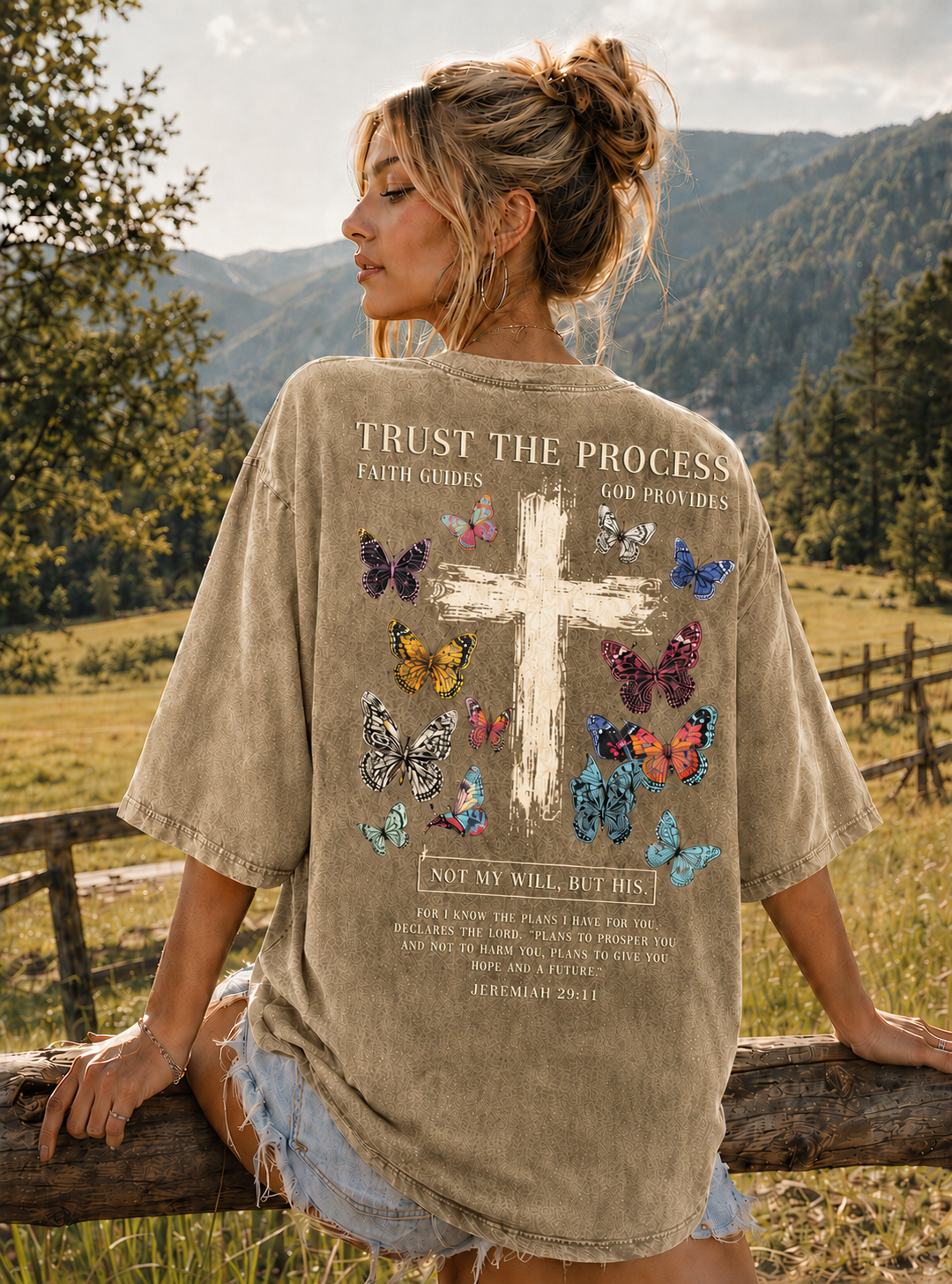Trust The Process Butterfly Cross Tee