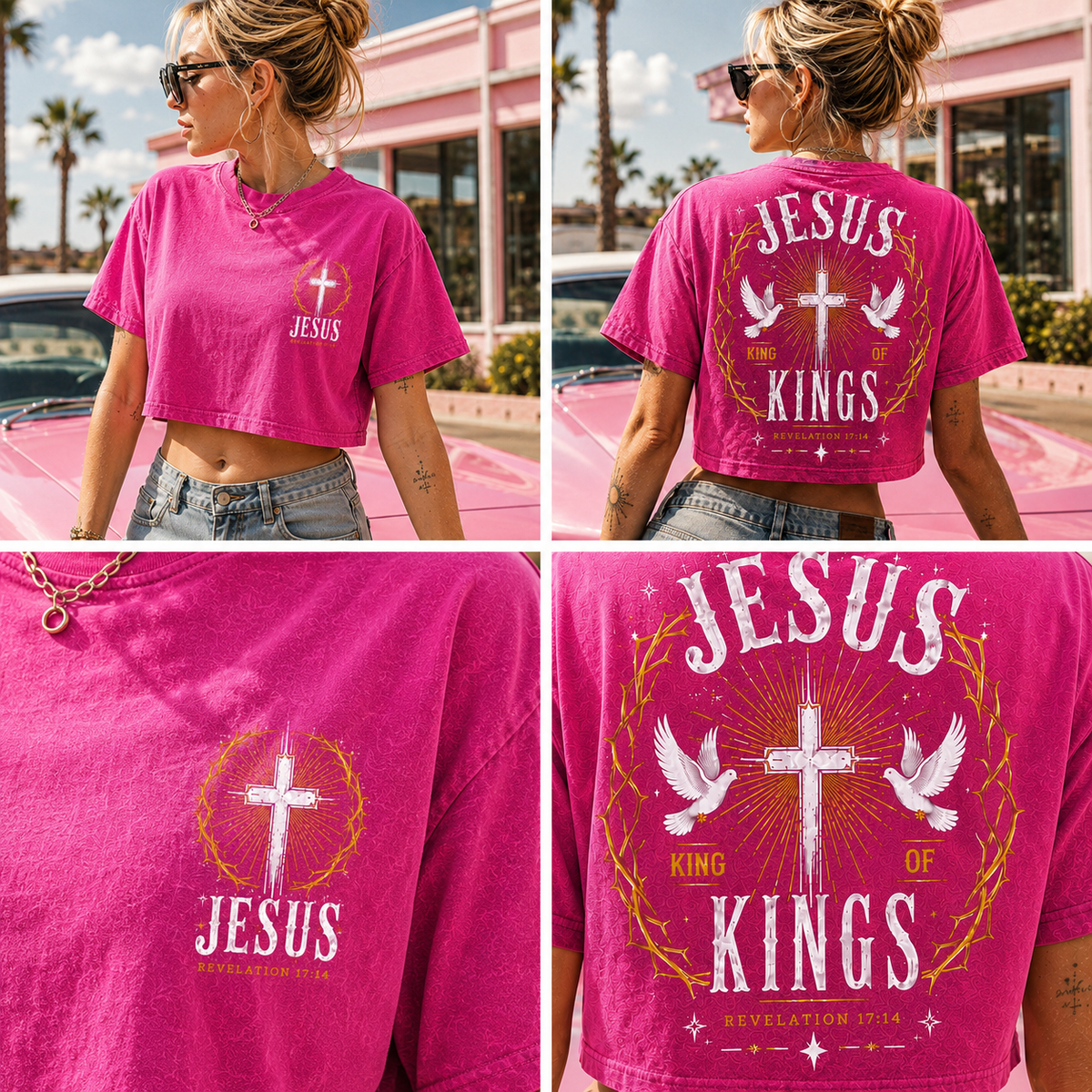 Jesus King of Kings – Vintage Christian Crop Tee