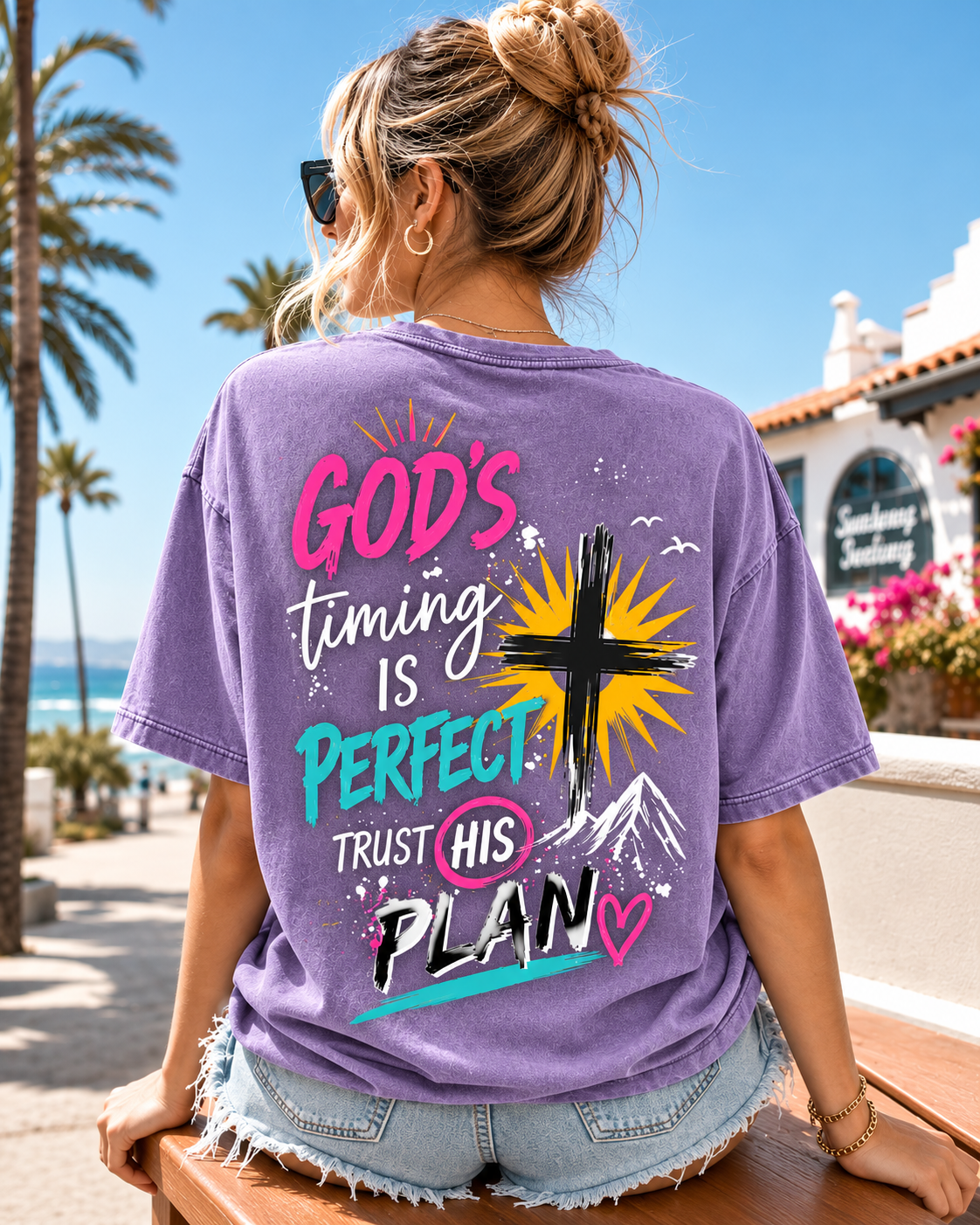 God’s Timing Is Perfect – Faith Graphic Washed Tee