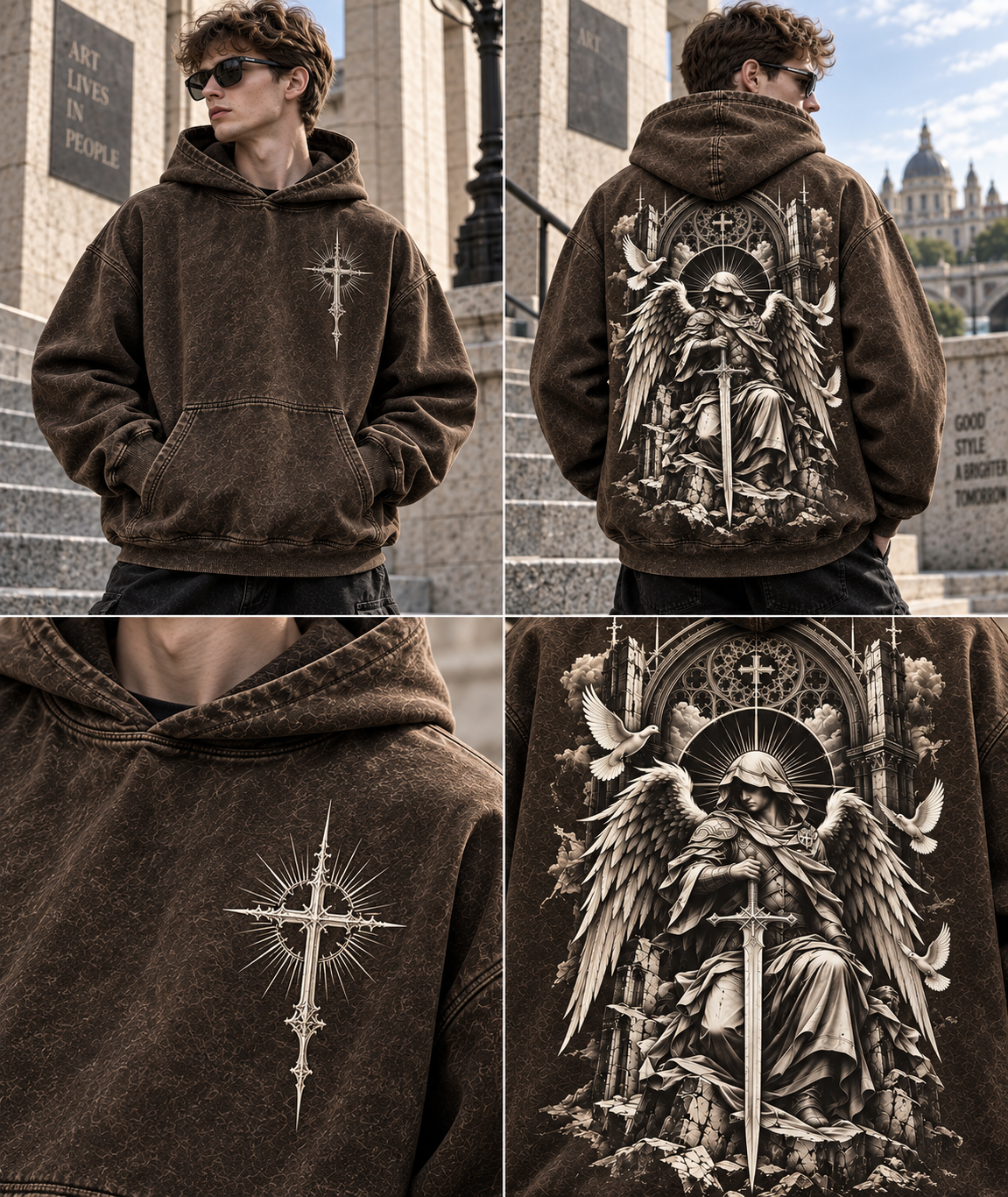 Gothic Guardian Oversized Hoodie