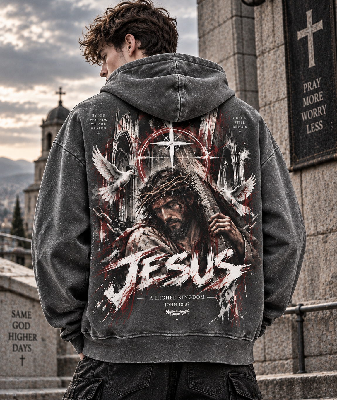 Jesus Higher Kingdom Vintage Hoodie