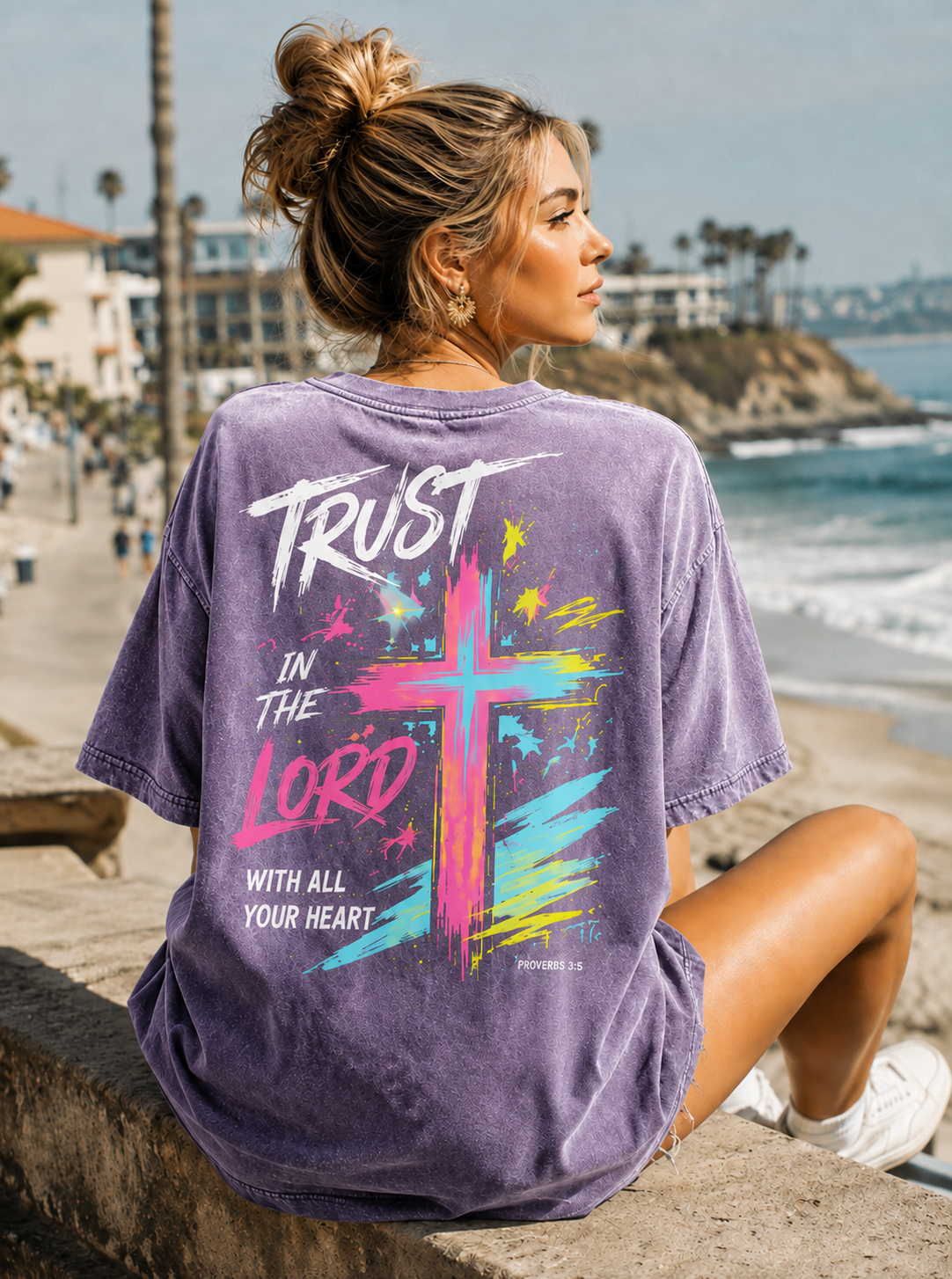 Trust in the Lord Graphic Tee – Vintage Washed Black