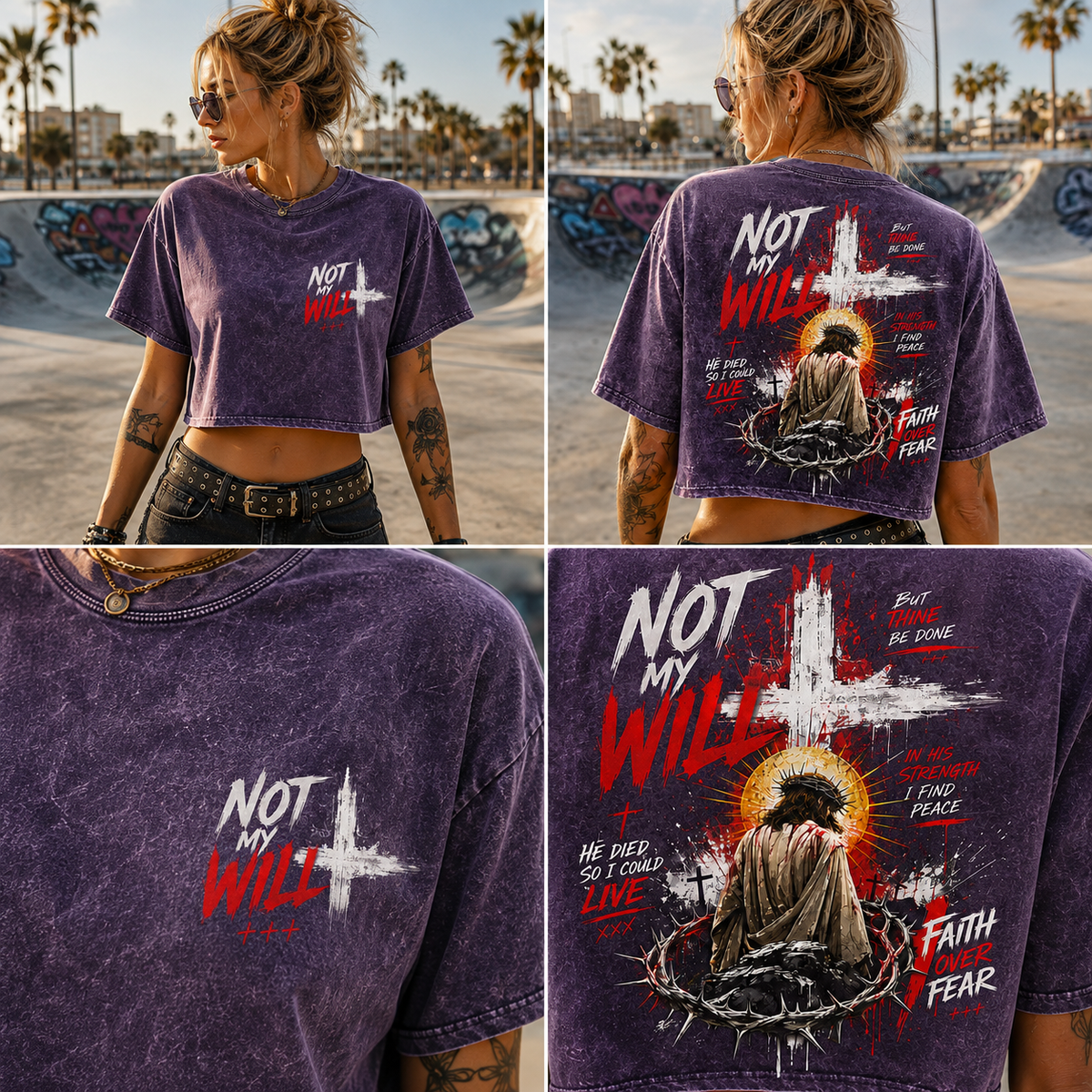 Not My Will – Faith Over Fear Crop Top