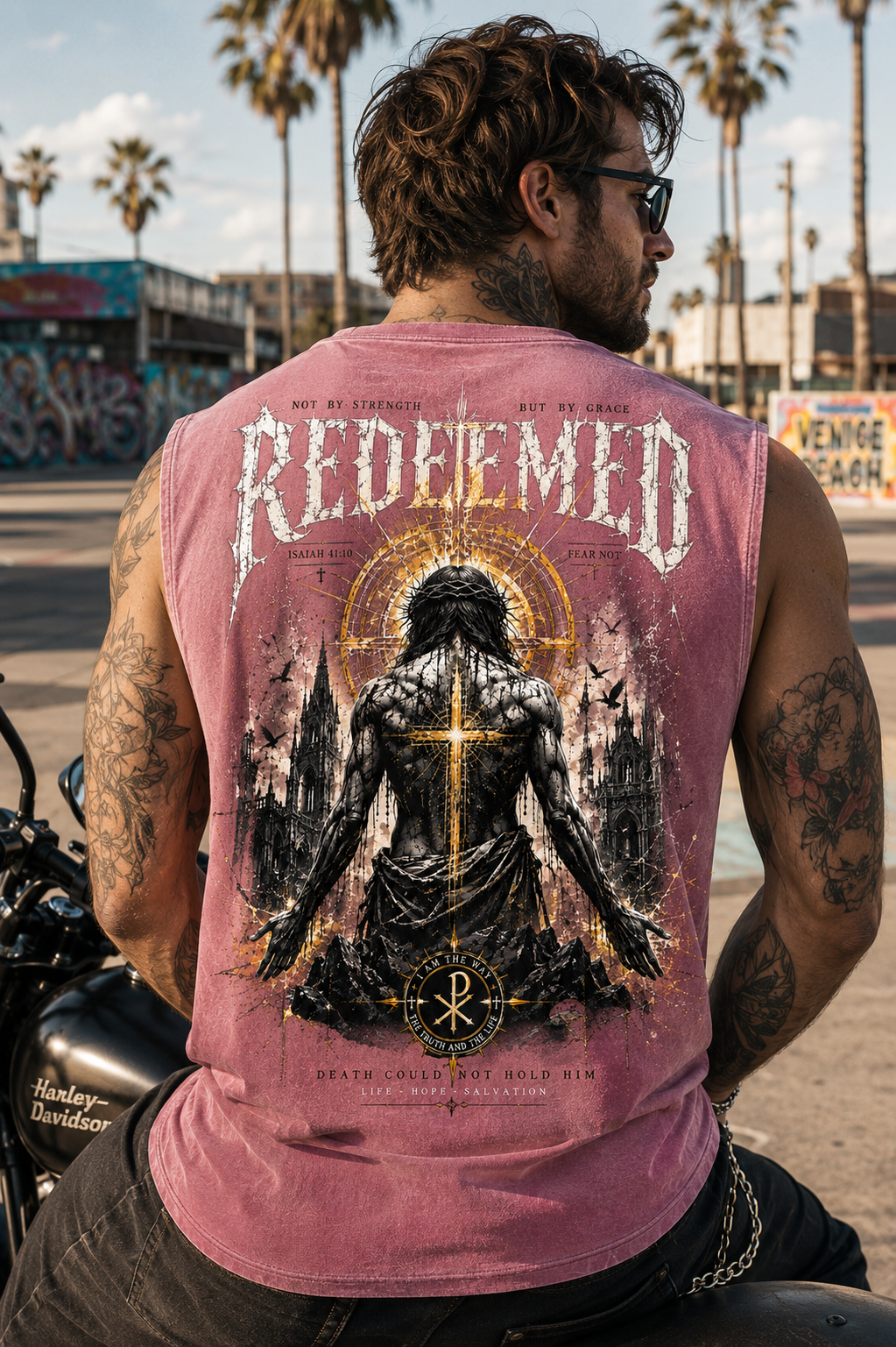 REDEEMED Washed Black Vintage Graphic Tank Top