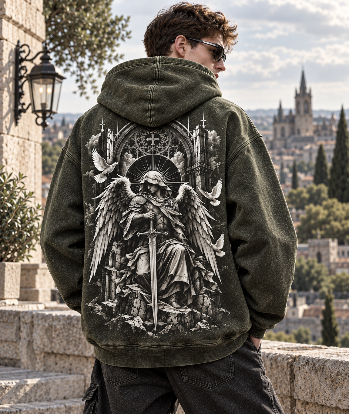 Gothic Guardian Oversized Hoodie