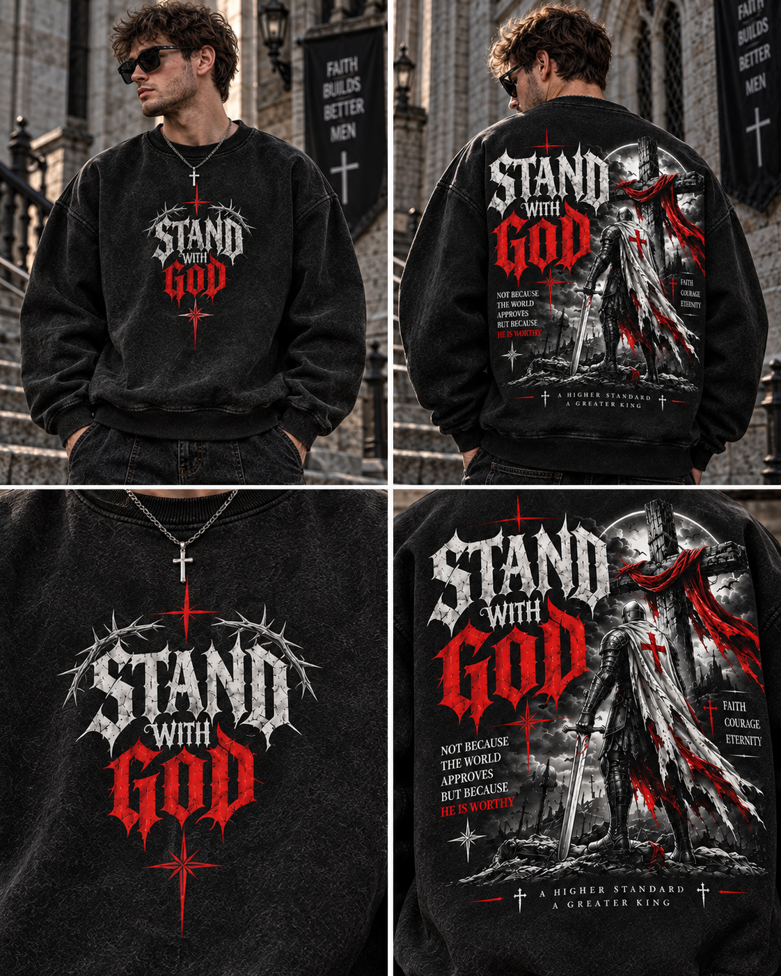 Stand With God – Vintage Faith Sweatshirt
