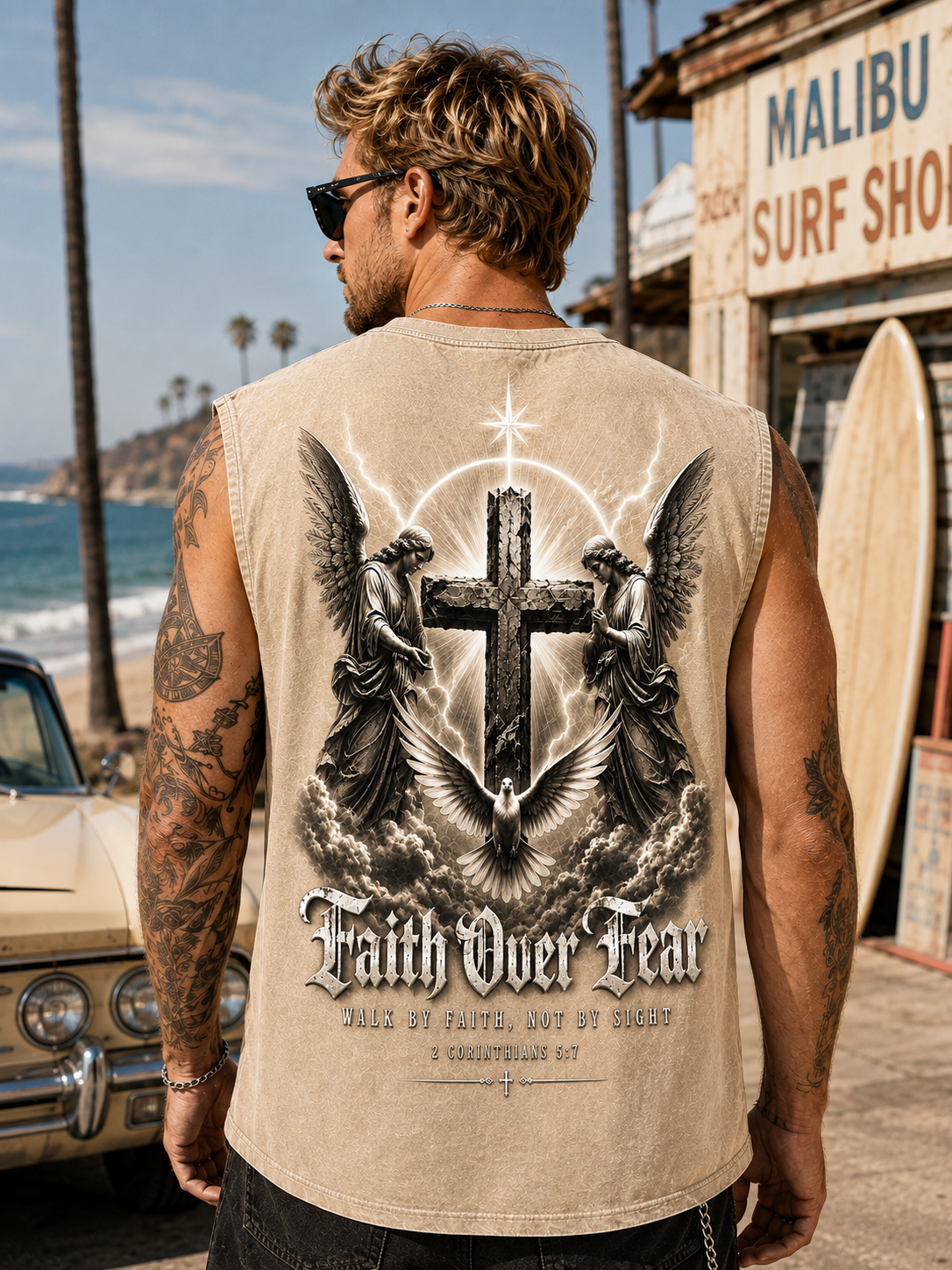 Faith Over Fear Washed Tank Top
