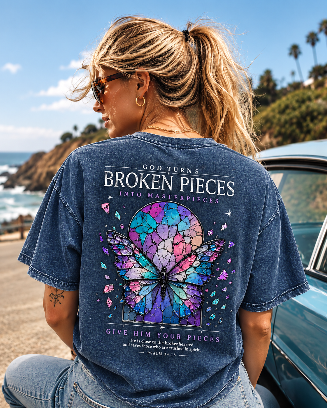 Broken Pieces Vintage Butterfly Graphic Tee