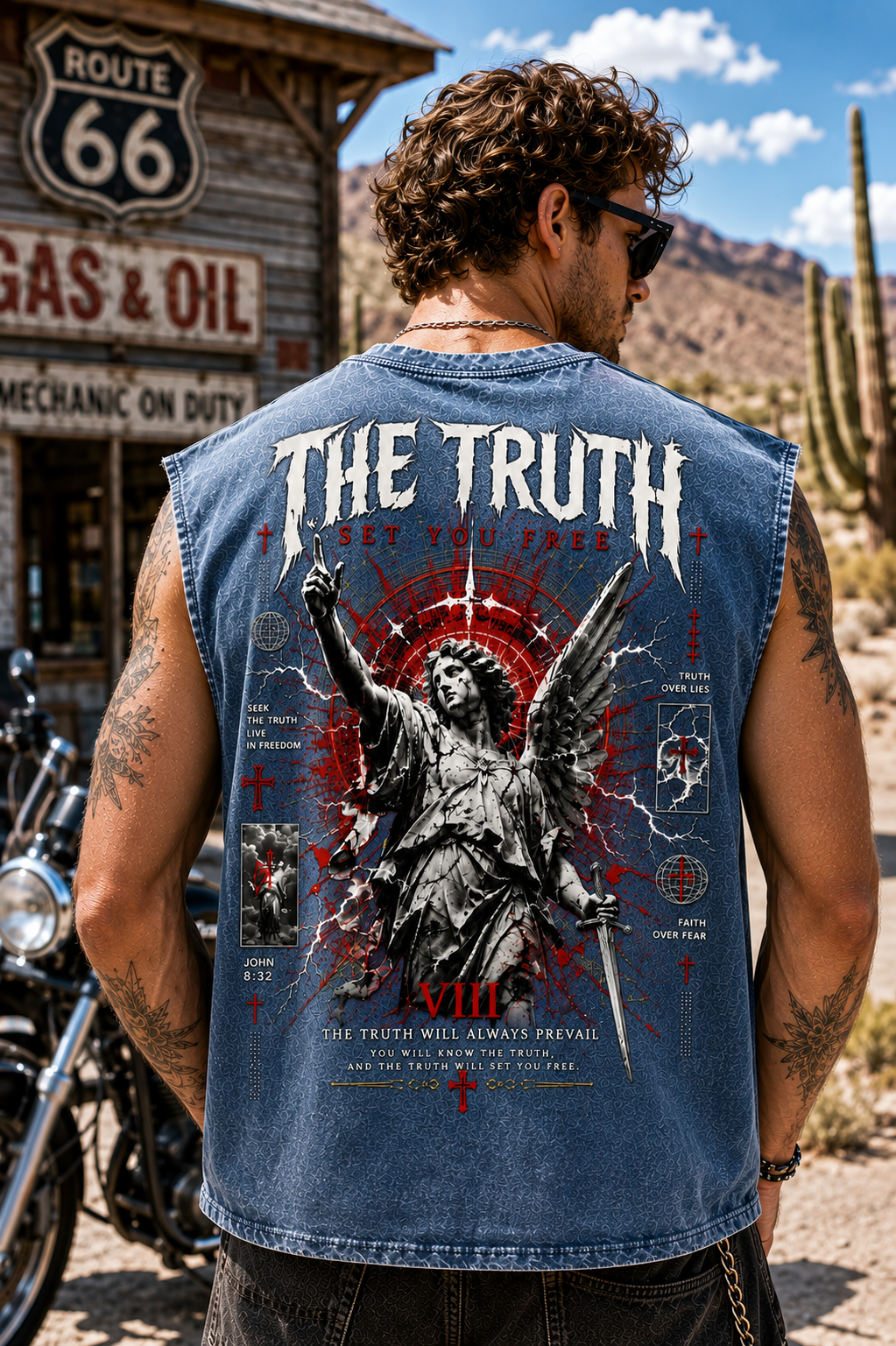 Truth Angel Graphic Sleeveless Tee