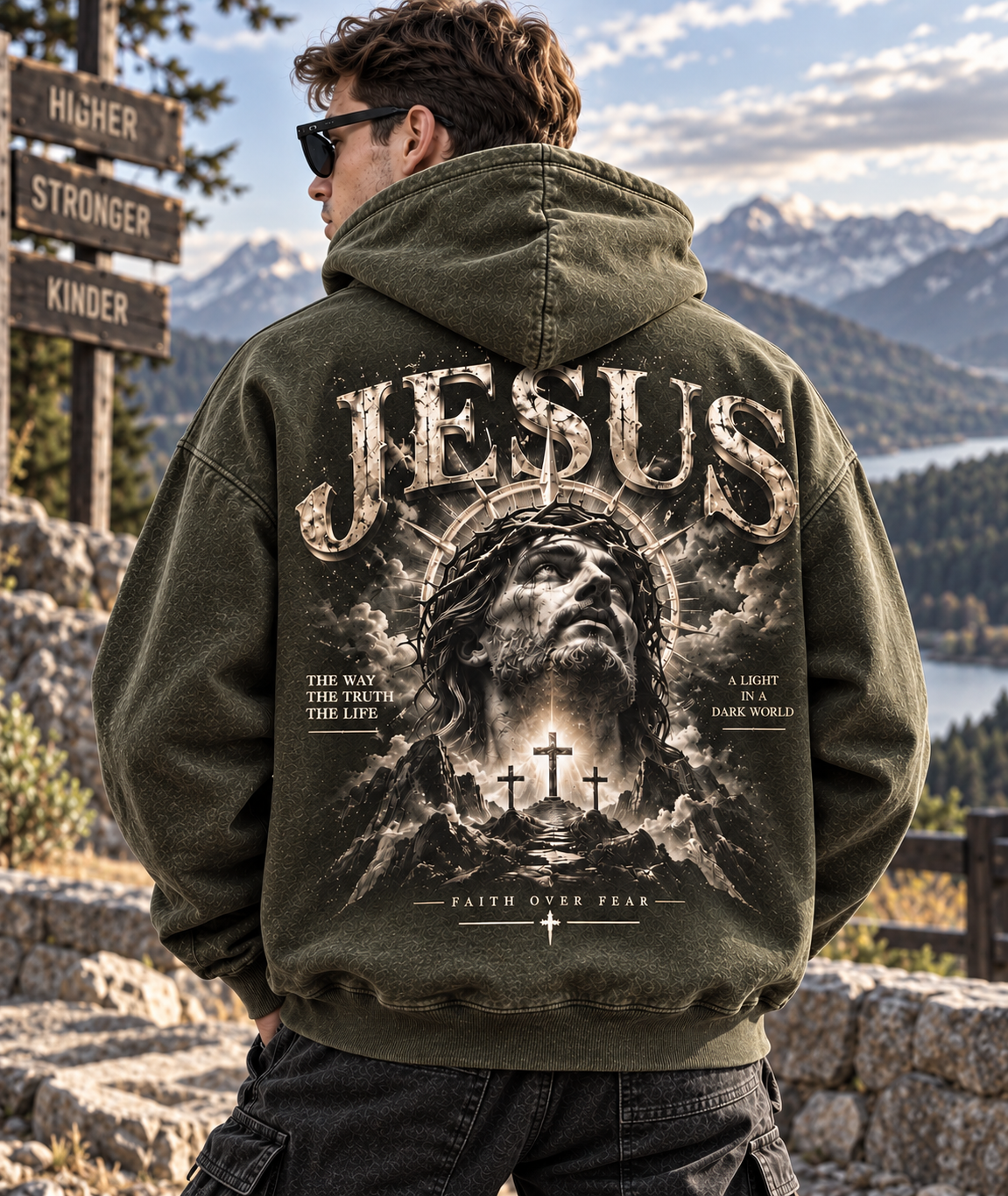🔥 Jesus Faith Over Fear Vintage Hoodie