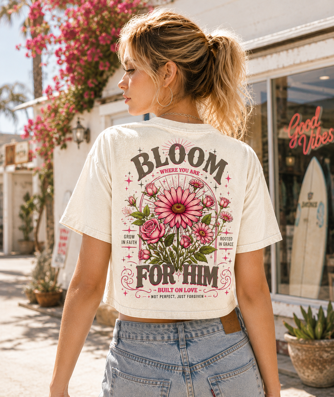 Bloom Where You Are – Faith & Floral Crop Top