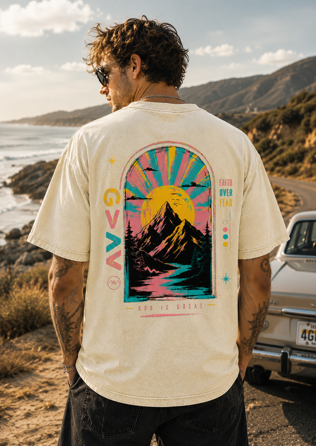 Retro Mountain Faith Graphic Tee