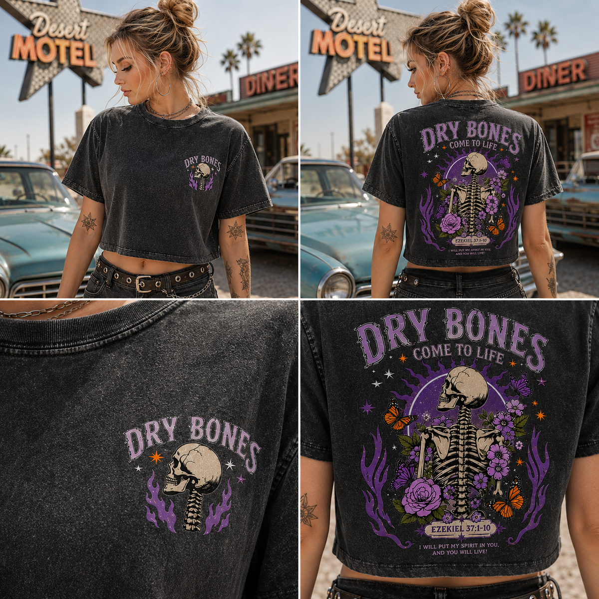 Dry Bones Come to Life – Vintage Skeleton Crop Top