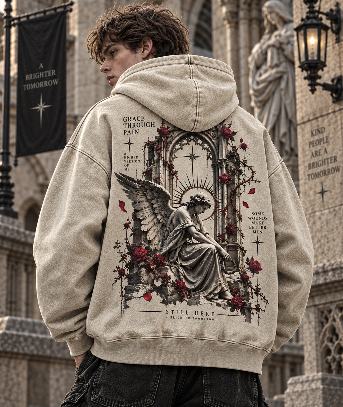 Still Here – Gothic Angel Vintage Hoodie