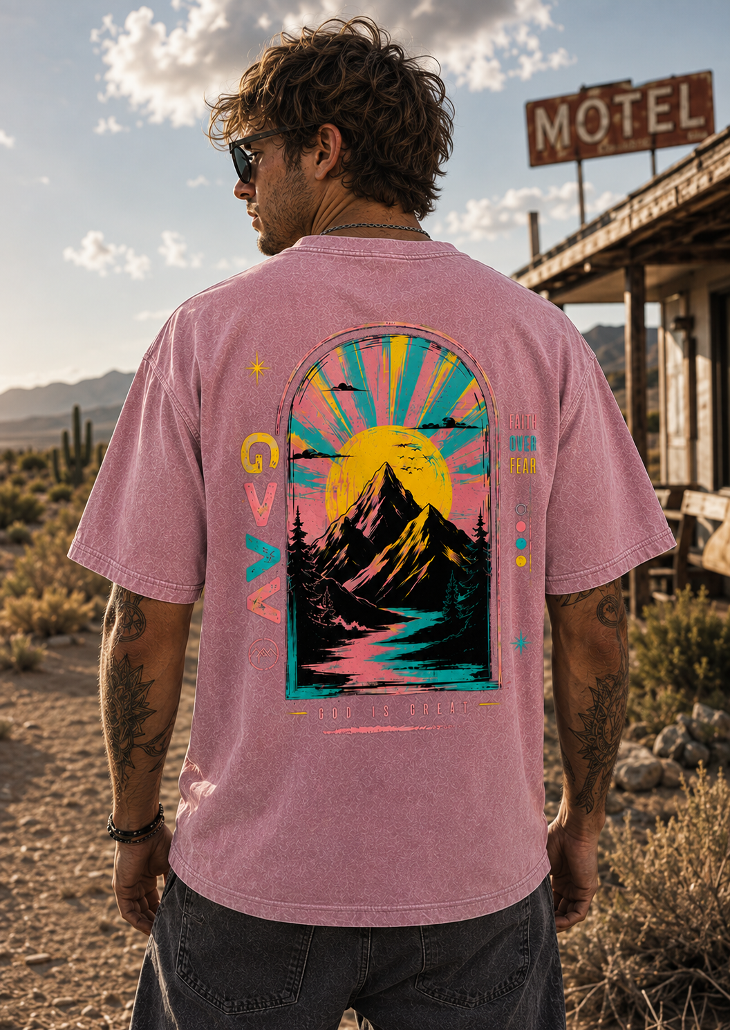 Retro Mountain Faith Graphic Tee