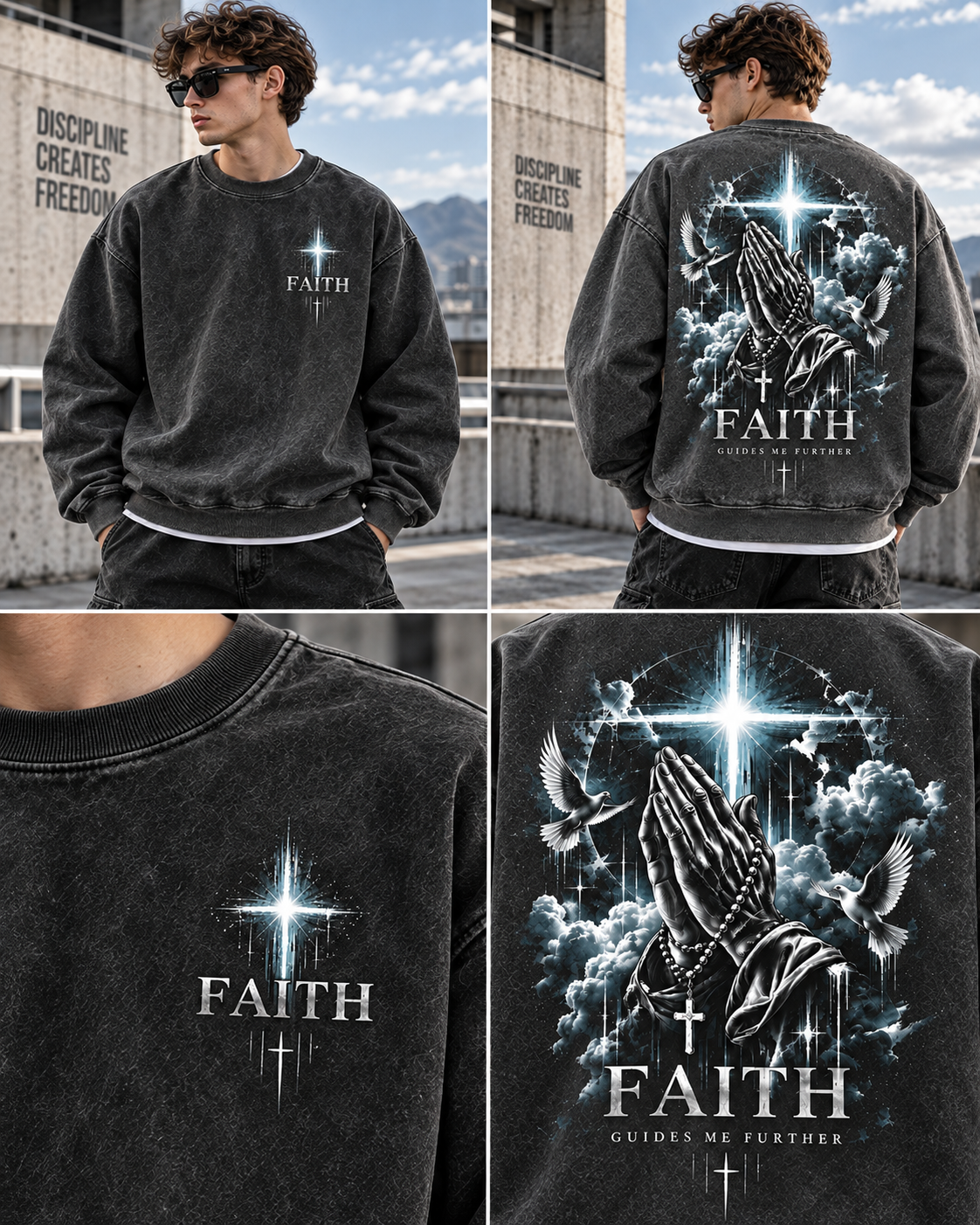 FAITH – Vintage Washed Graphic Sweatshirt