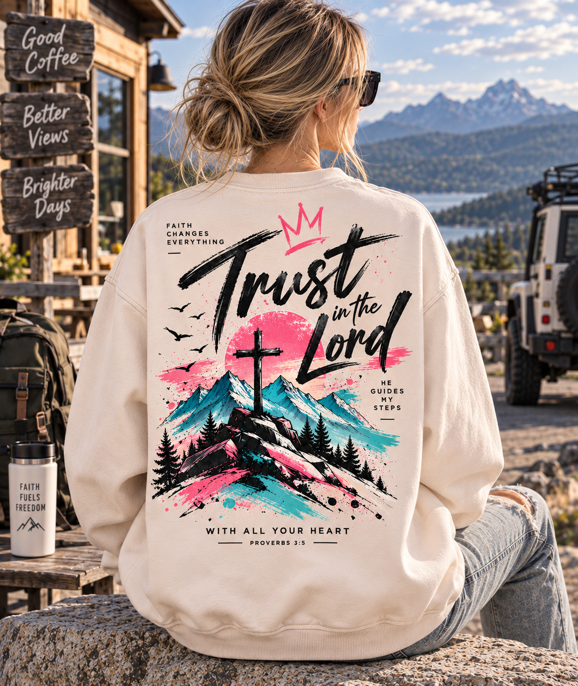 Trust in the Lord – Faith Mountain Vintage Sweatshirt