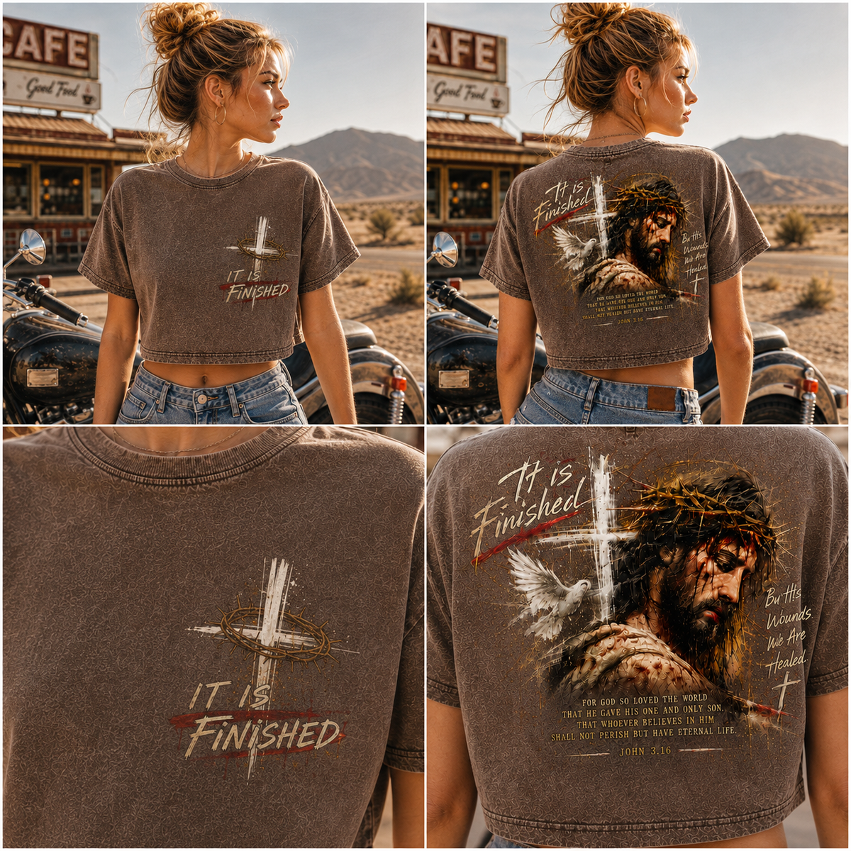 It Is Finished – Vintage Faith Crop Top
