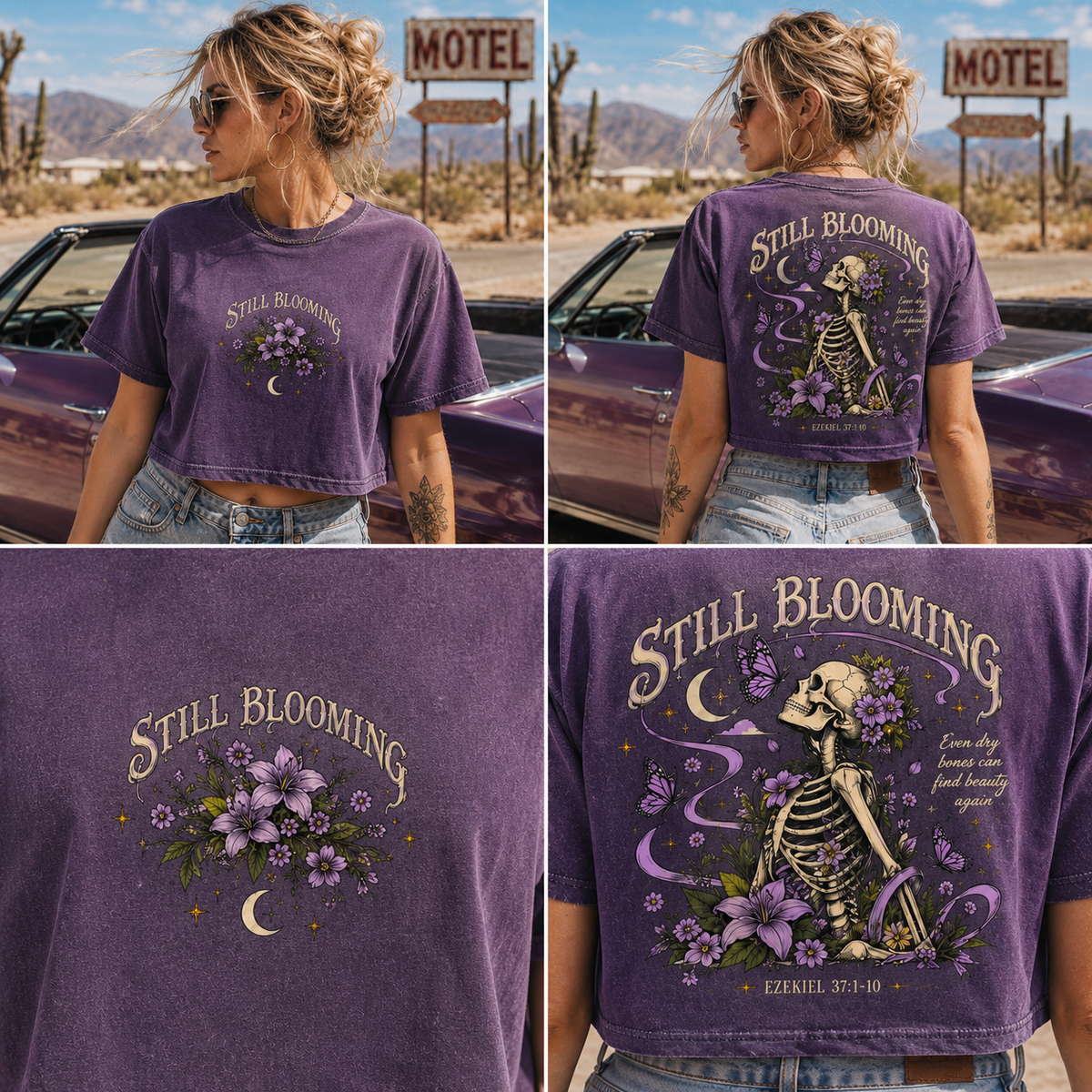 Still Blooming Skeleton – Vintage Wash Crop Tee