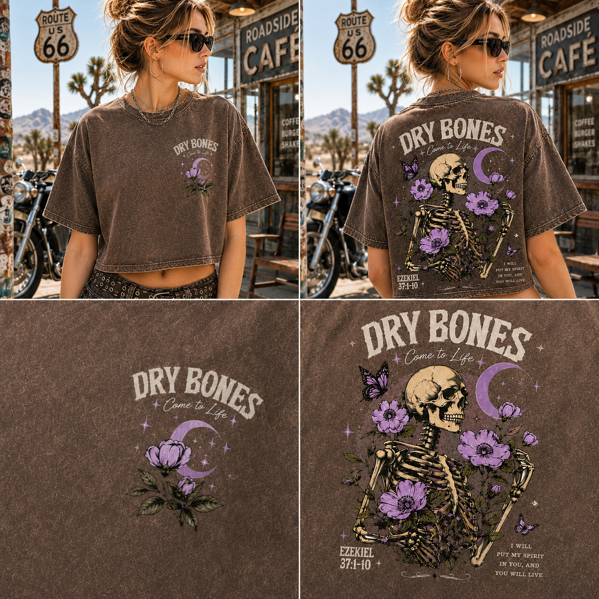 Dry Bones Come to Life – Vintage Skeleton Crop Top